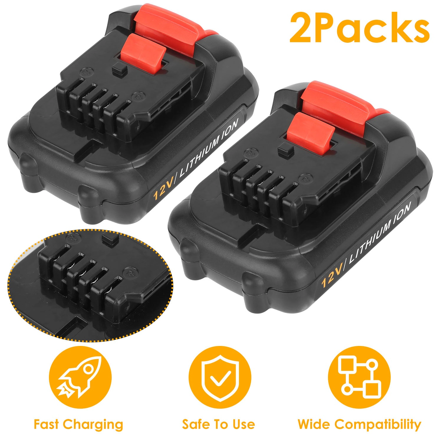 GBruno 2-Pack 12V Li-Ion Power Tool Battery