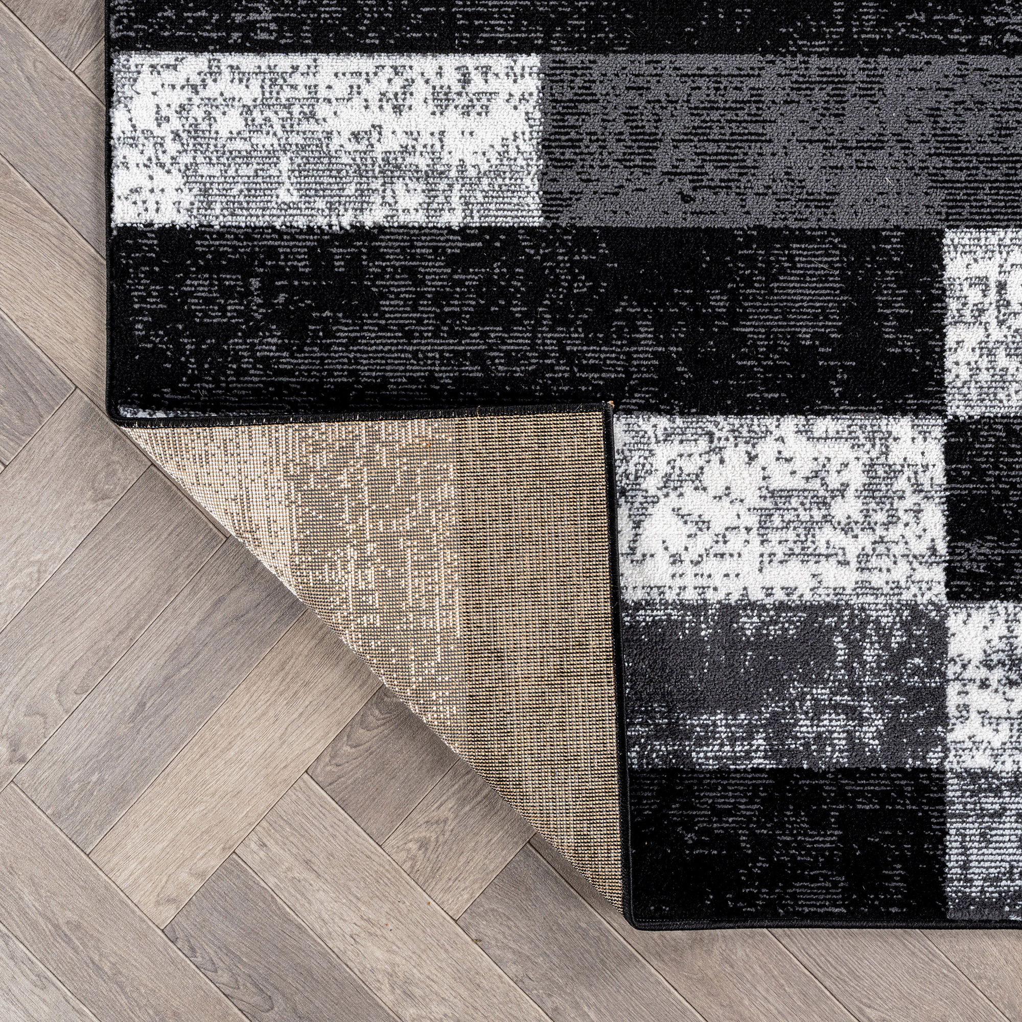 World Rug Gallery Modern Abstract Grid Indoor Area Rug