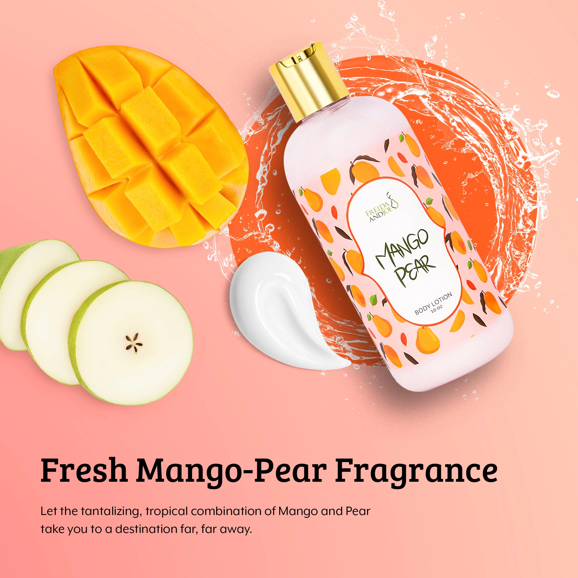 Freida and Joe Mango Pear Womens Deep Moisturizing Body Lotion In 10oz Bottle Valentine's Gift