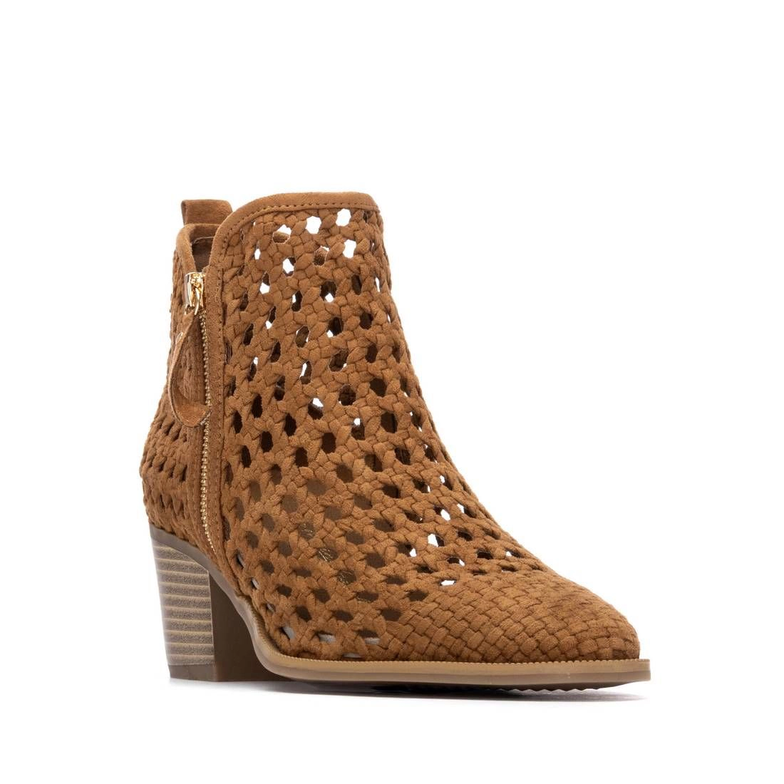XTI Microfiber Womens Ankle Boots Pointed Toe, Block Heel