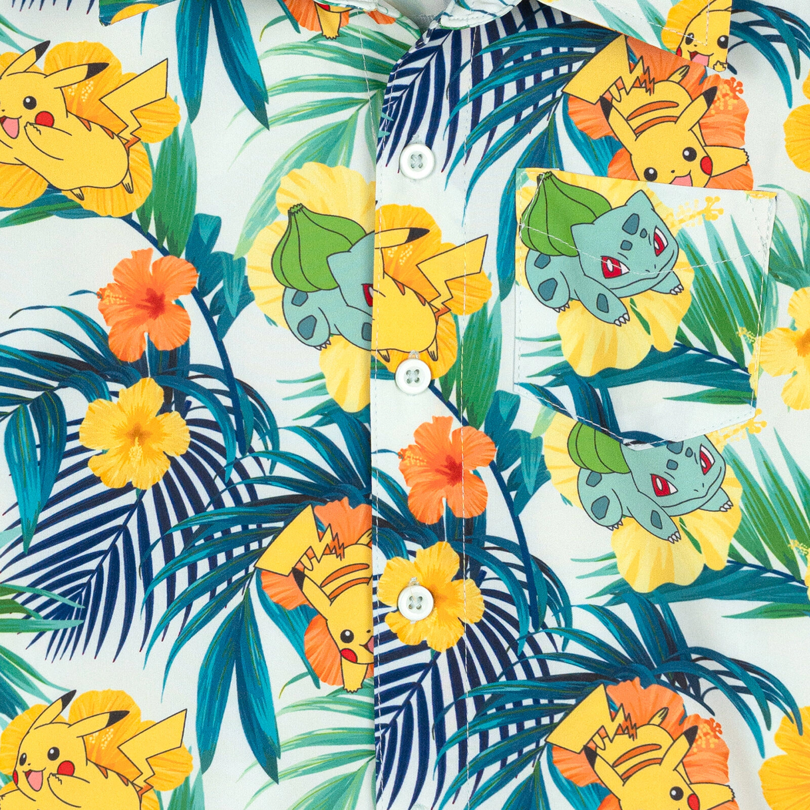 Pokemon Boys' Swimwear 2-Piece Camp Shirt and Swim Trunks Set