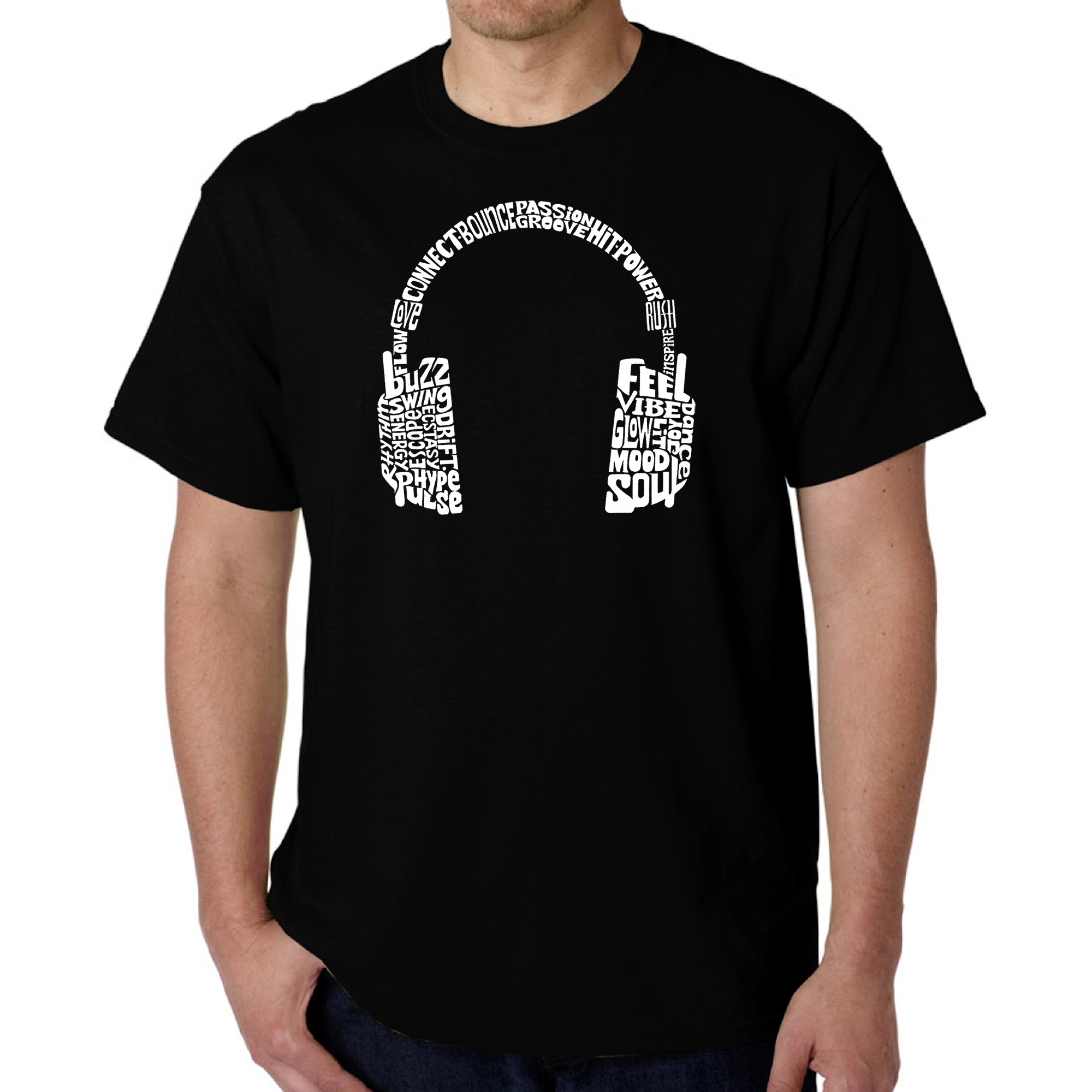 LA Pop Art Men's Word T-Shirt - Mood Headphones