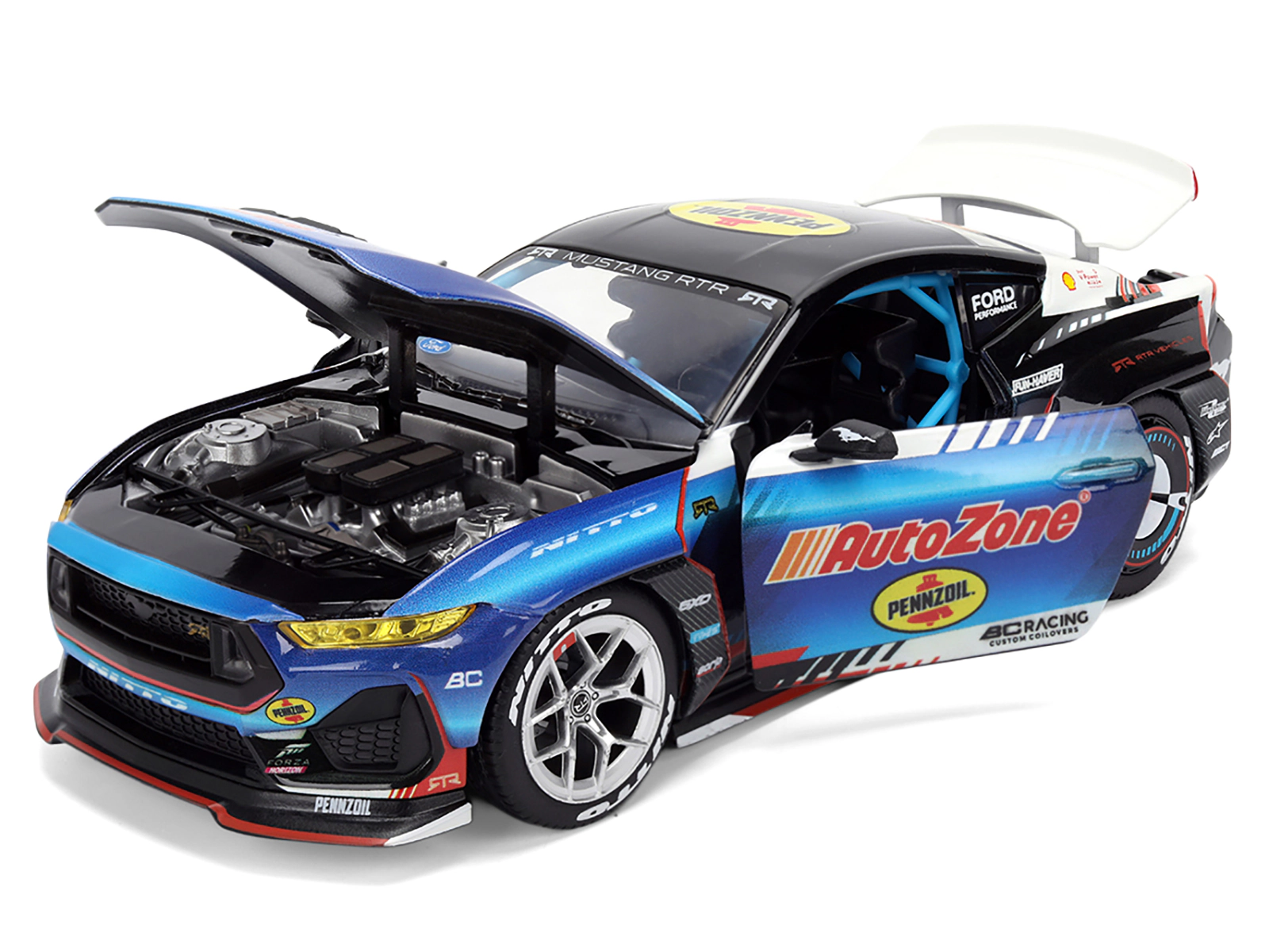 Jada Ford Mustang Rtr #130 James Deane "Autozone" "Formula Drift Pro Championship" (2025) With Lights "Rtr