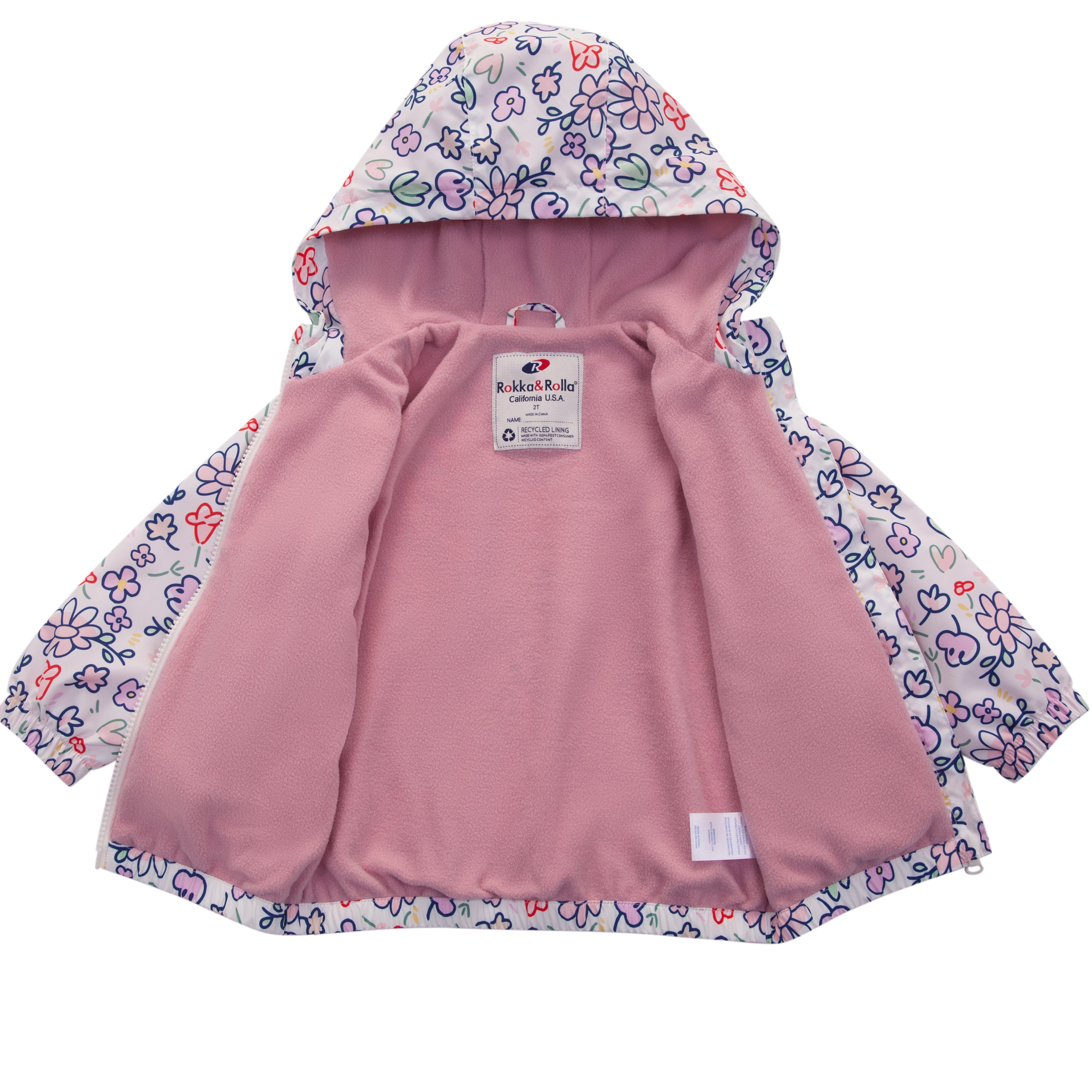Rokka&Rolla Toddler Girls Fleece-Lined Lightweight Jacket