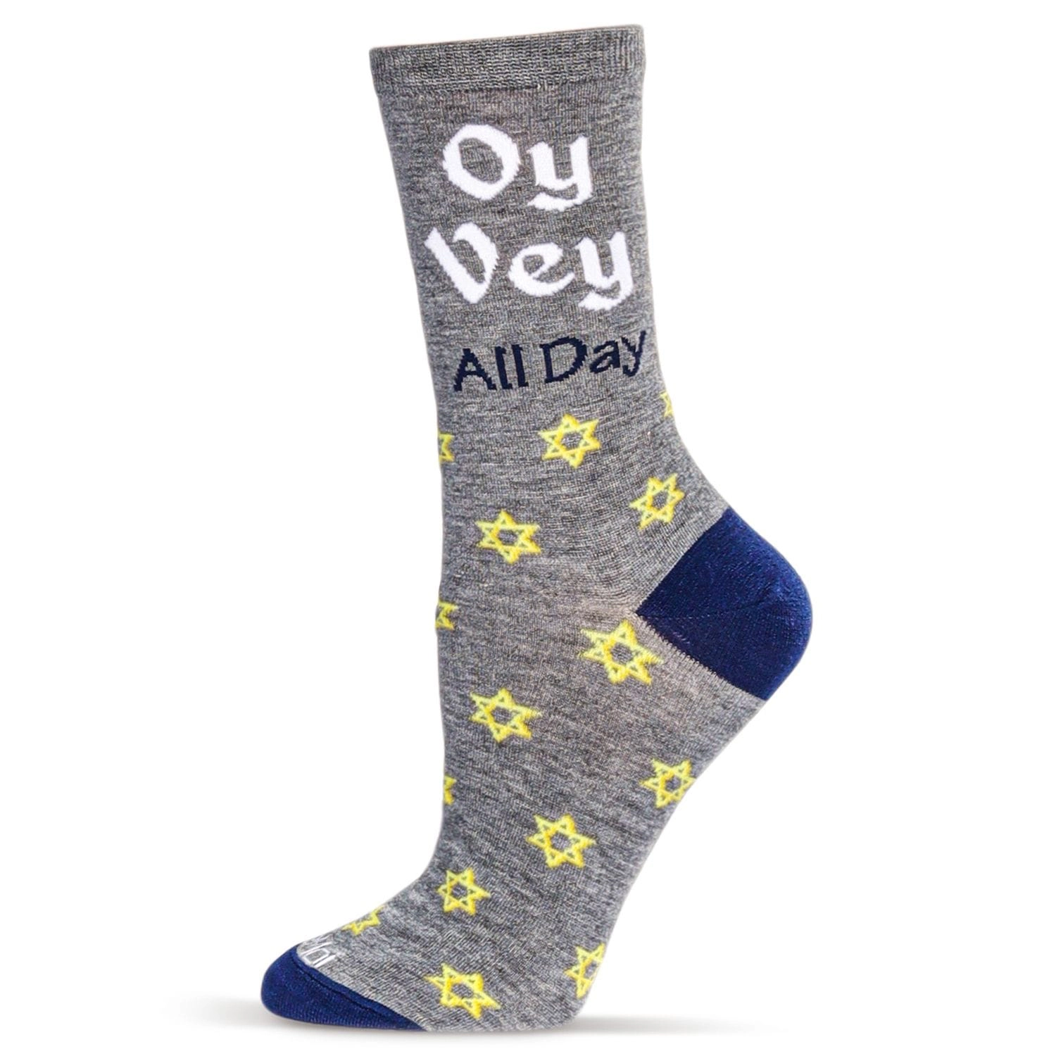 MeMoi Women's Oy Vey All Day Bamboo Crew Socks