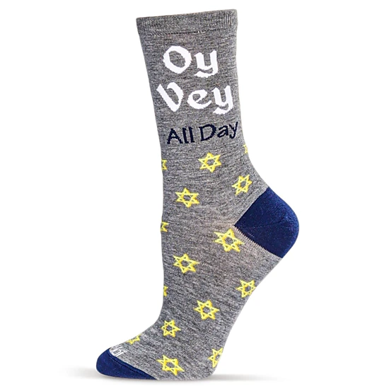 MeMoi Women's Oy Vey All Day Bamboo Crew Socks