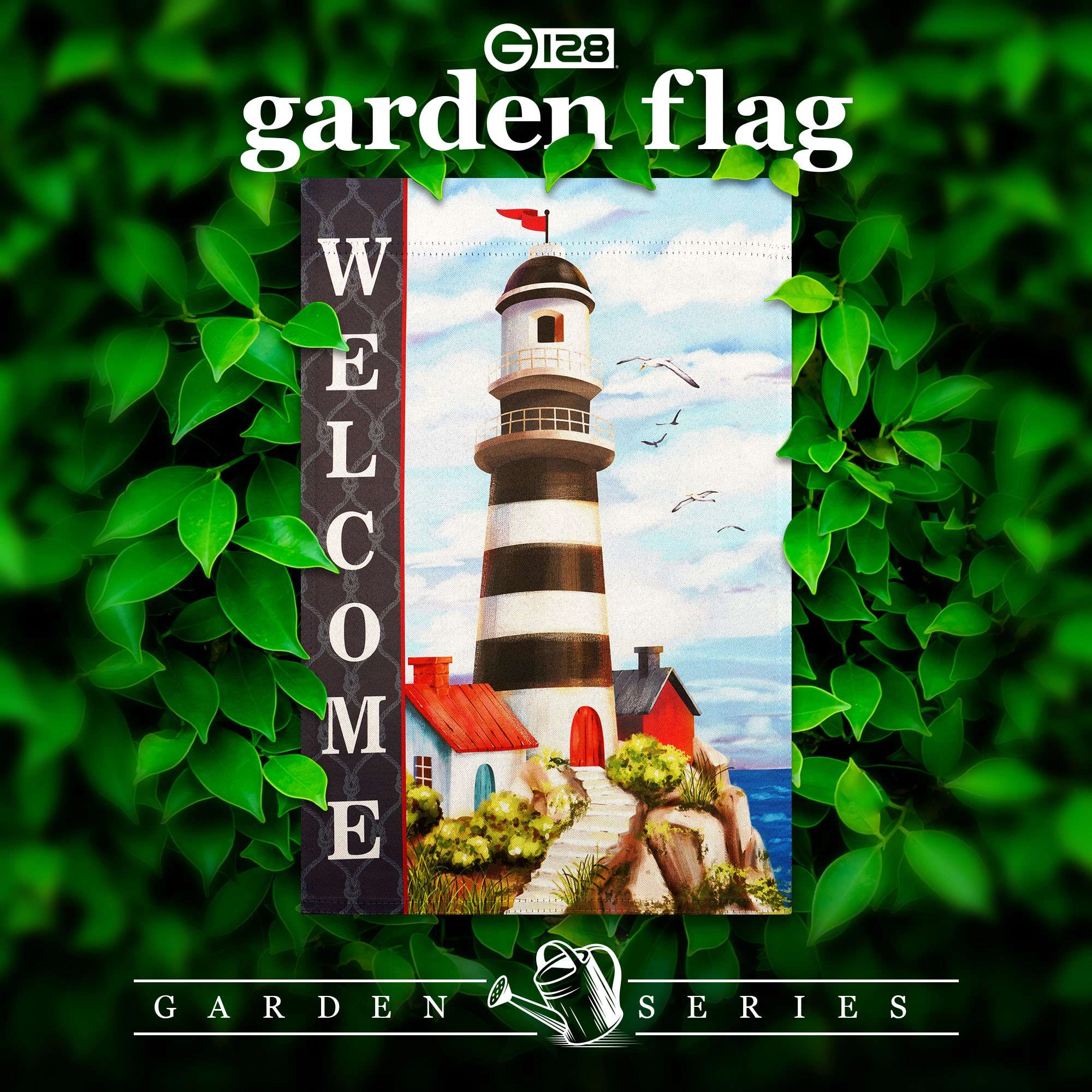 G128 Double-Sided Lighthouse Welcome Garden Flag 12 x 18 inches