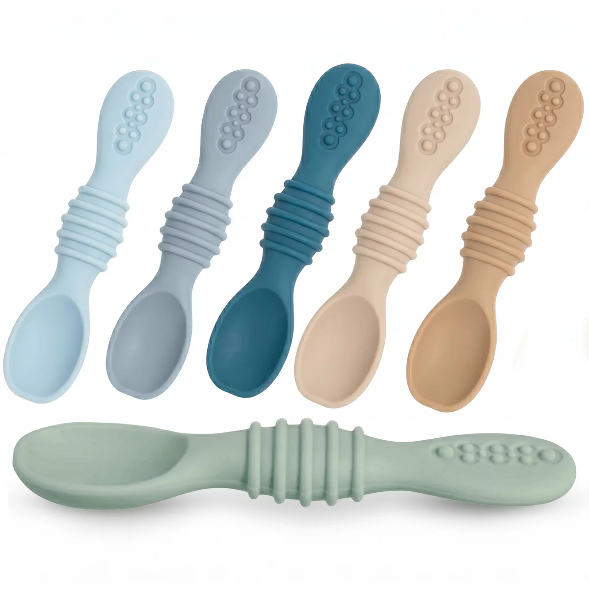 Sperric Baby Spoons Self Feeding Infant 6+ Months, First Stage Led Weaning BPA Free Teething 6Pk