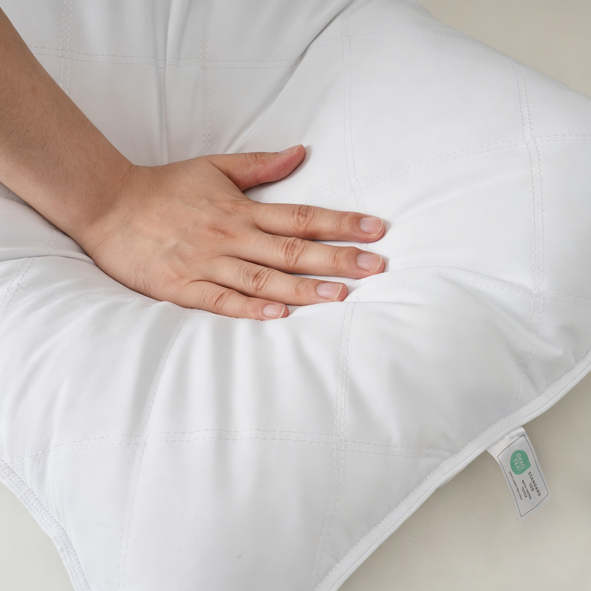 Unikome Quilted Goose Feather Pillow Medium Firm Bed Pillows with Soft Shell Set of 2