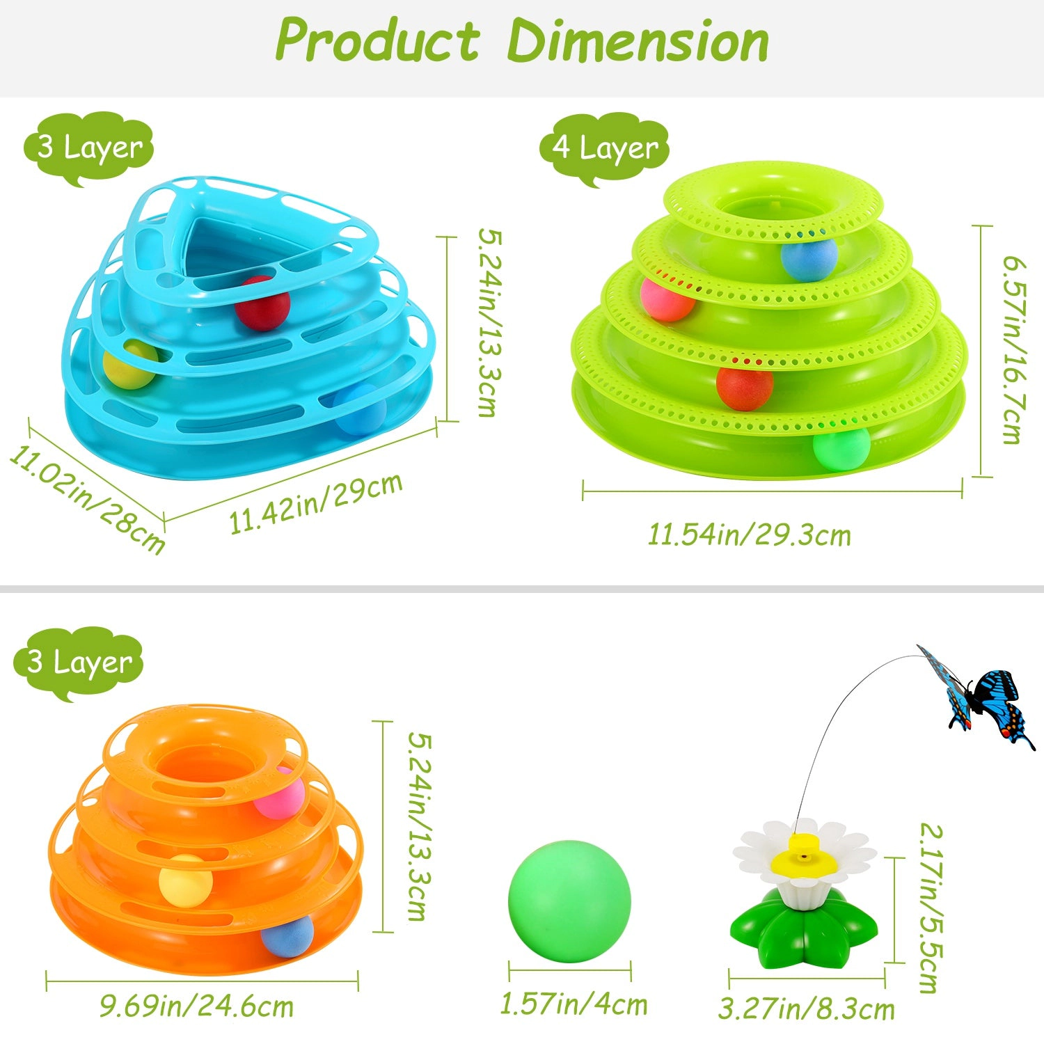 GBruno 4-Layer Interactive Cat Track Tower Toy