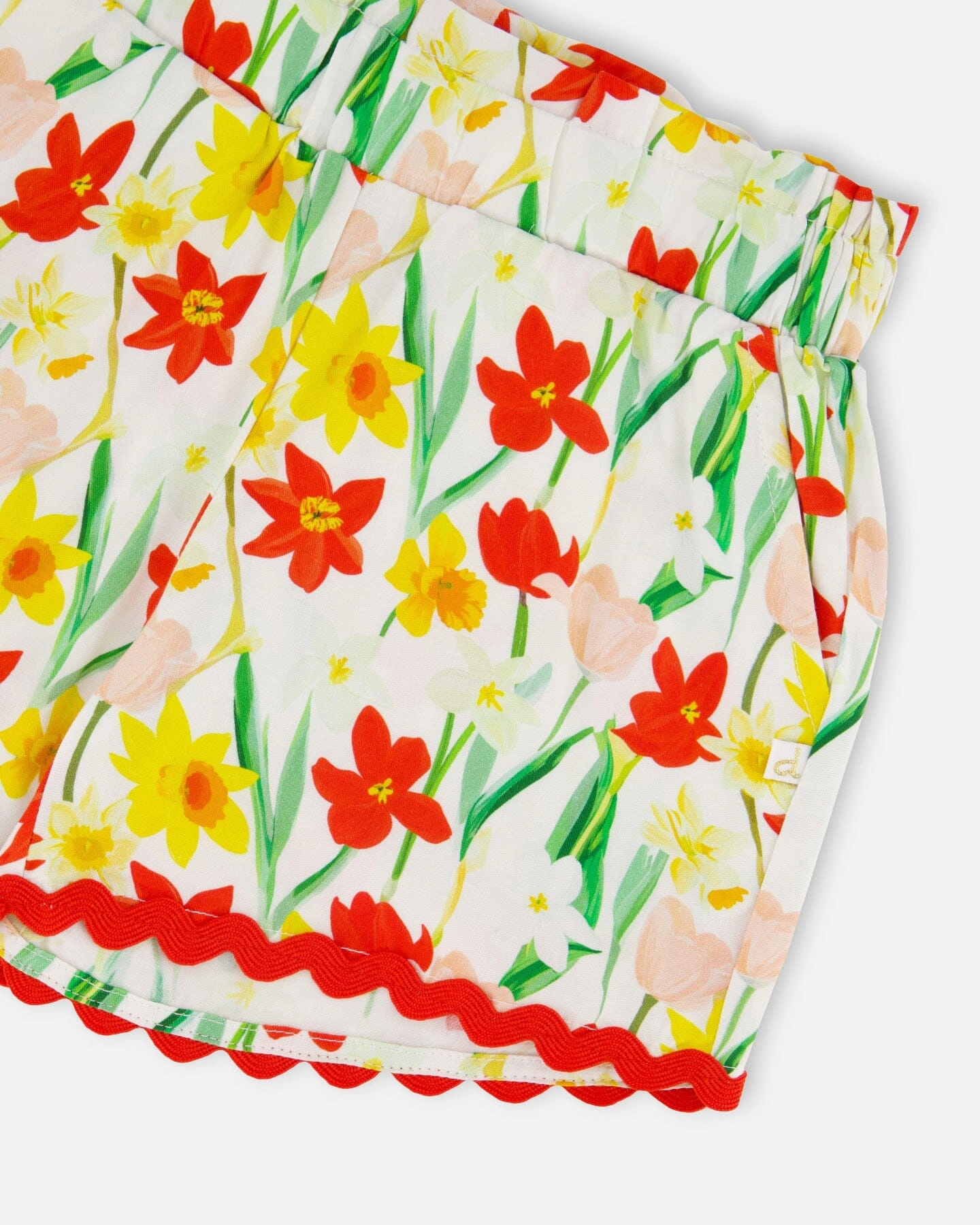 Deux par Deux Girls Viscose Shorts Daffodil Print
