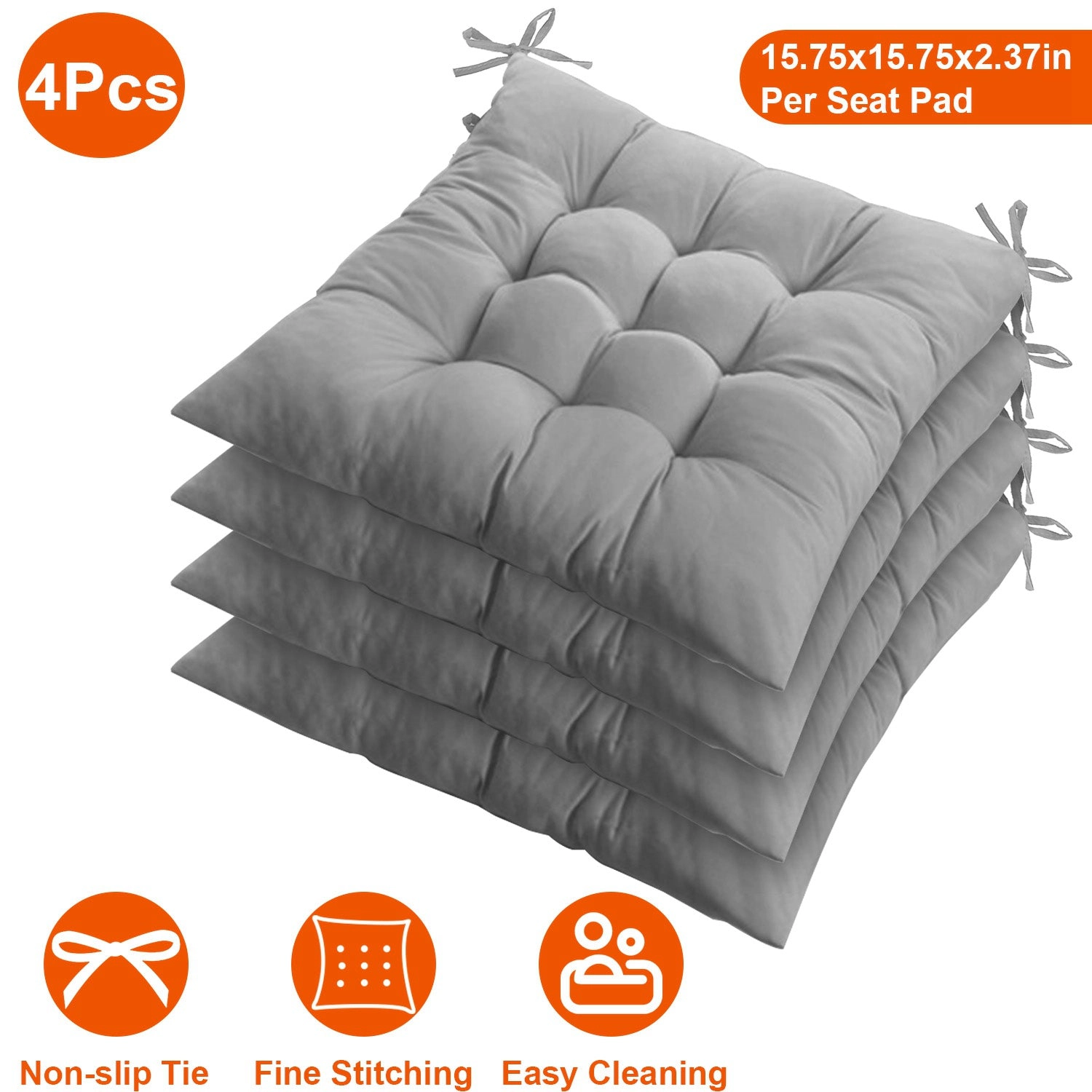 GBruno Soft Tie-On Square Chair Cushion Pads