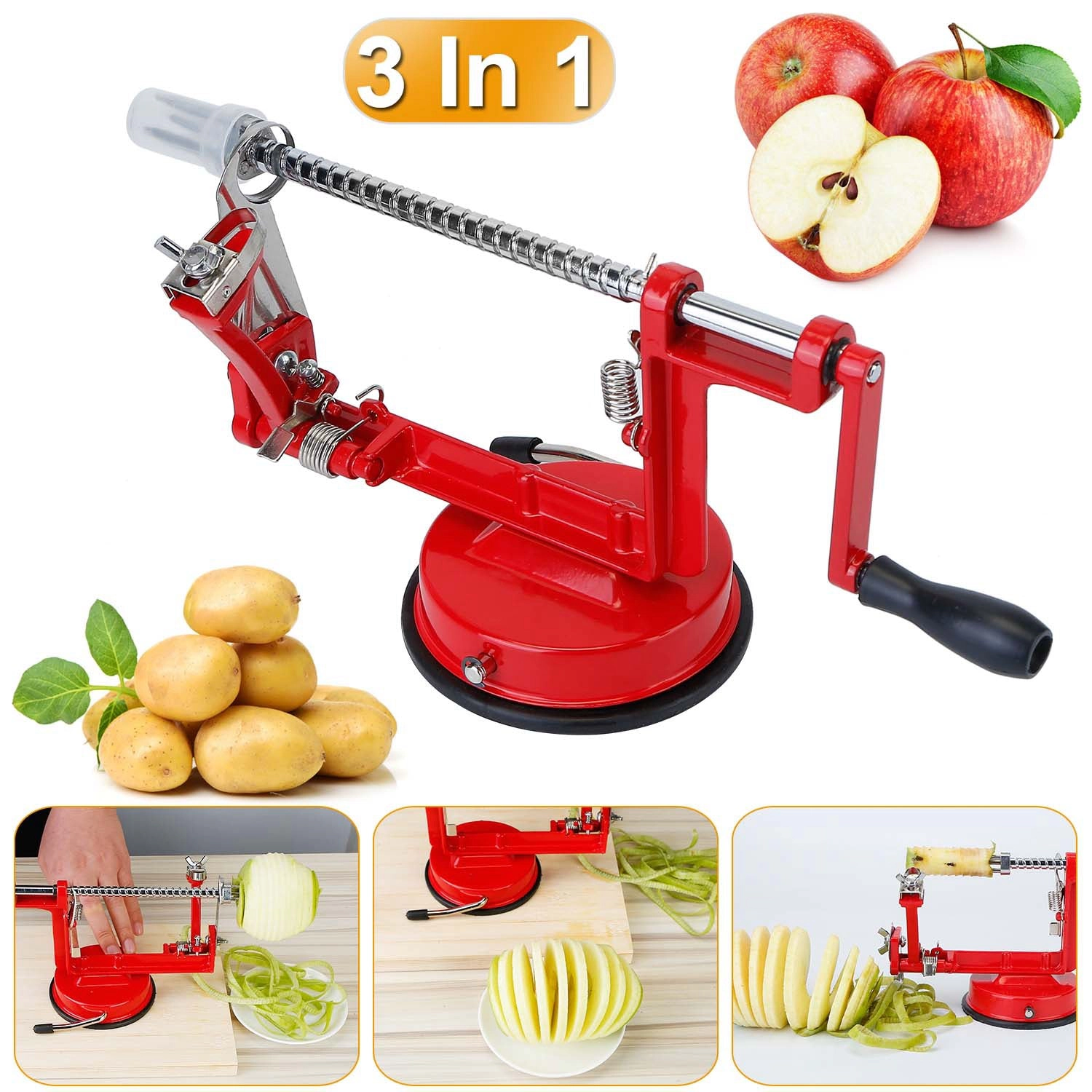 GBruno 3-in-1 Manual Apple Peeler Corer Slicer