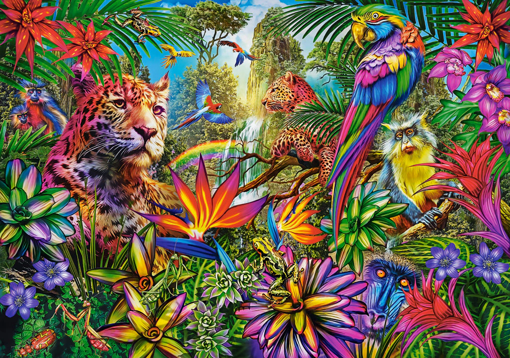 CASTORLAND 500 Piece Jigsaw Puzzles, Jungle Fashion, Animal puzzles, Vibrant wildlife,  B-53926