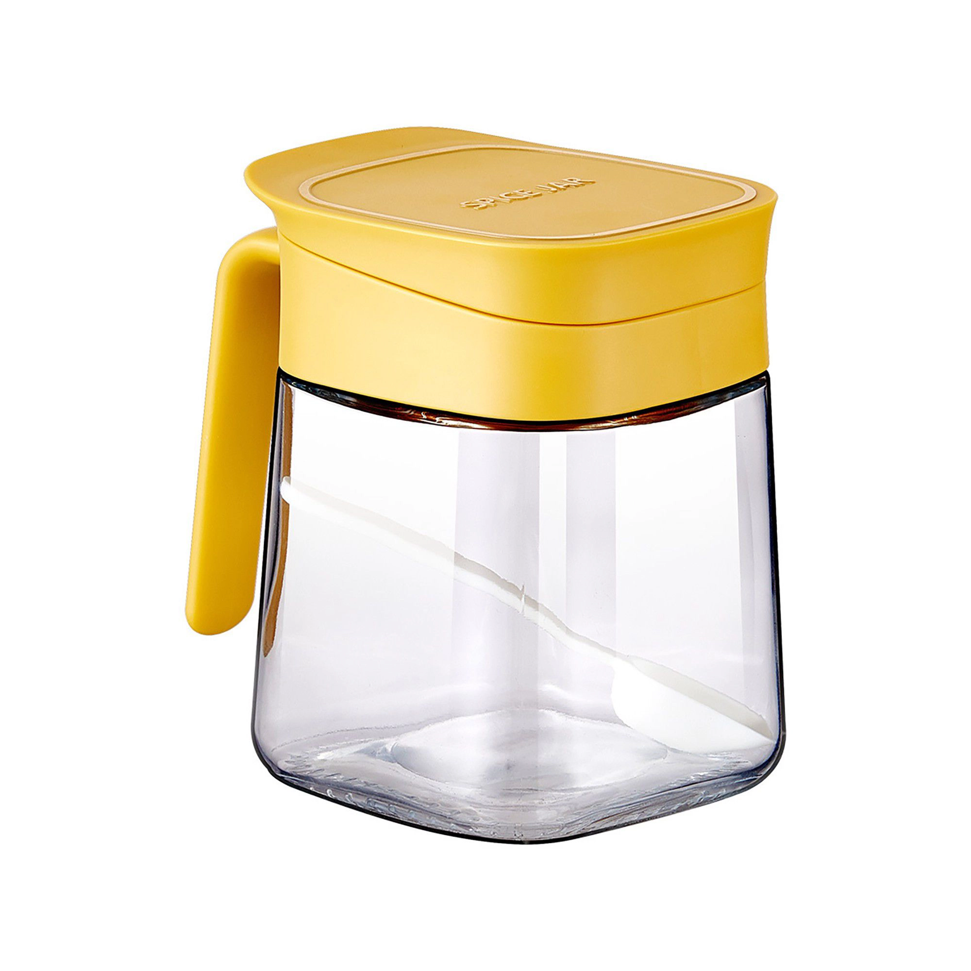 Alilang Women Glass Seasoning Jar with Spoon, Lid and Easy-Grip Handle