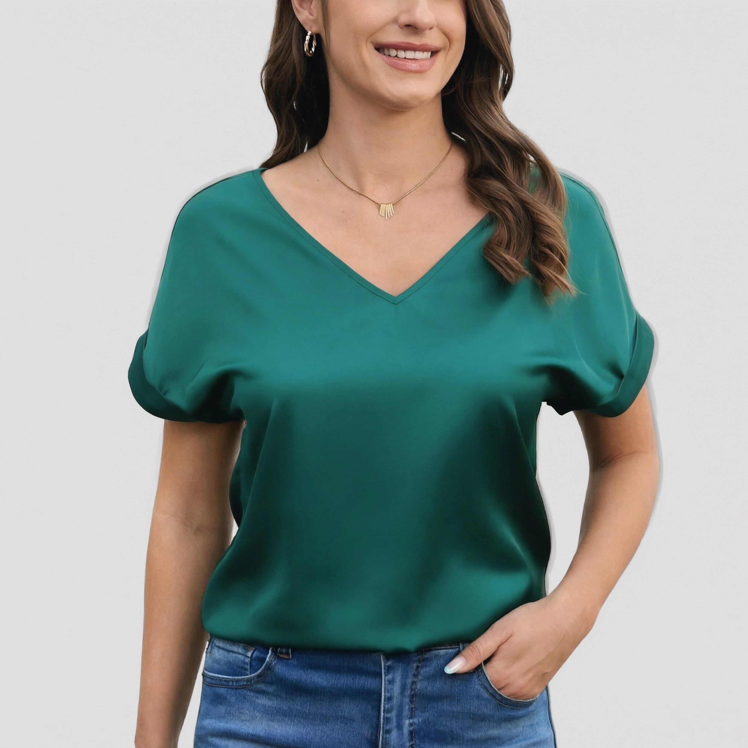 Zeagoo Women's Short Sleeve V-Neck T-shirt