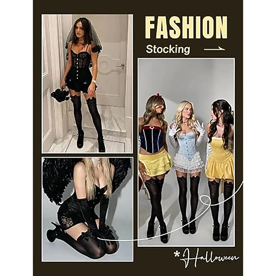 Avidlove Women's Satin Bow Accent Thigh High Stockings