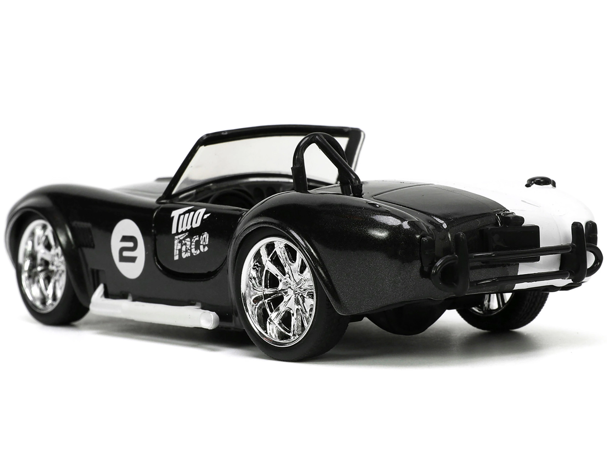 Jada 1965 Shelby Cobra 427 S/C #2 Black Metallic and White and Harvey Two-Face Diecast Figure "Batman"