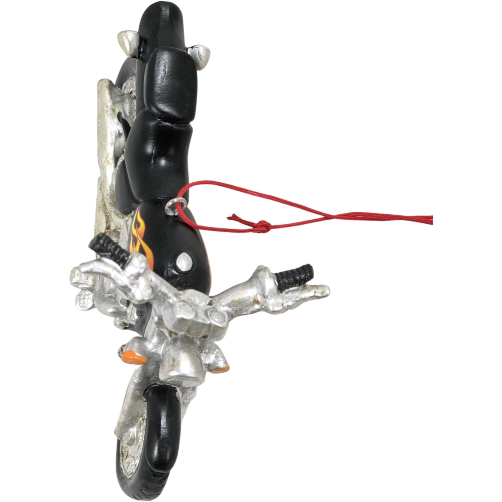 Ganz Black Motorcycle With Flames Resin Hanging Christmas Ornament 5 inch
