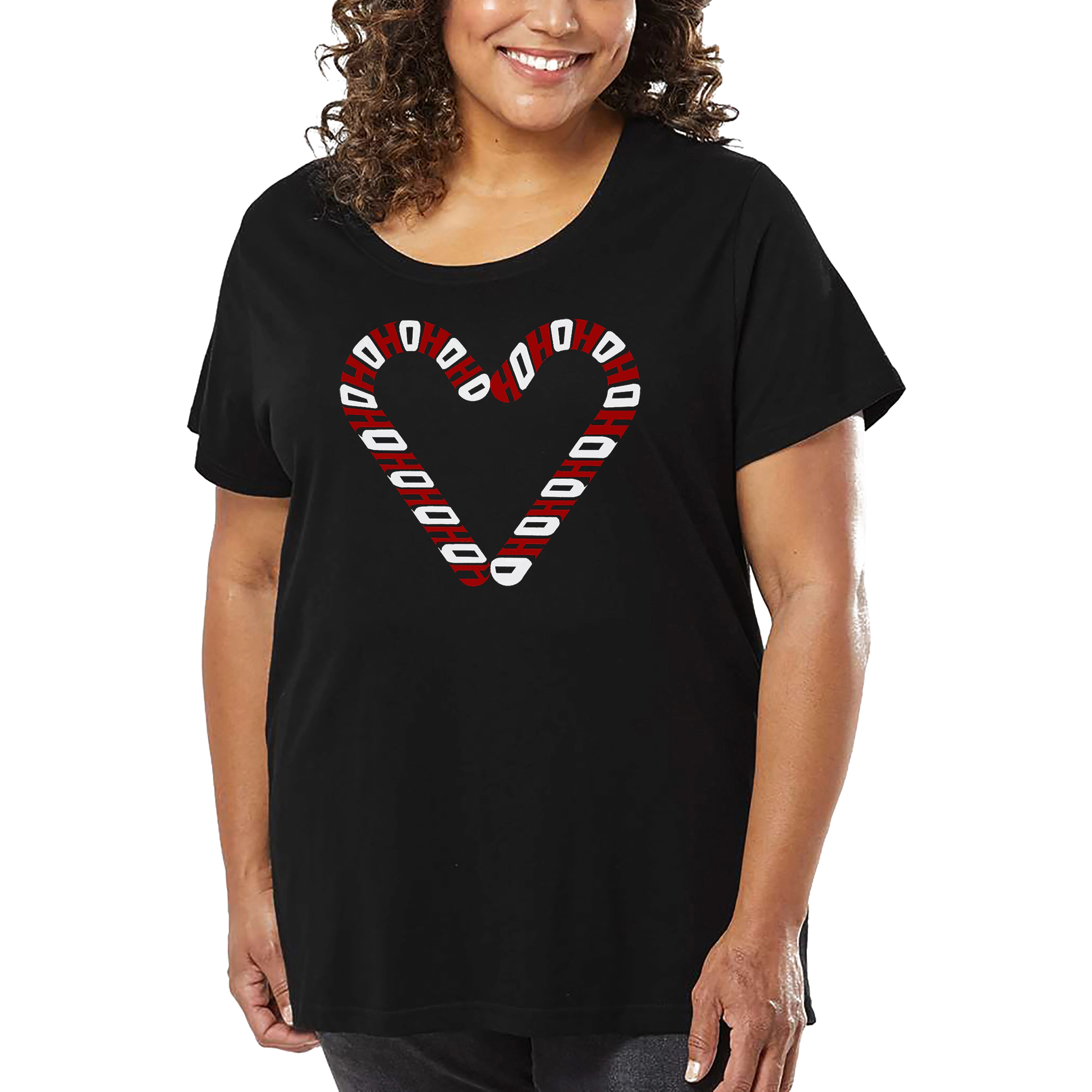 LA Pop Art Women's Plus Word T-Shirt - Candy Canes