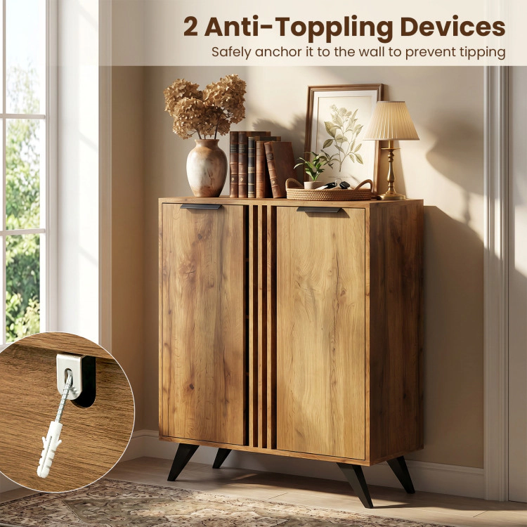 Hivvago 4-Tier Modern Freestanding Hidden Shoe Cabinet with 2 Doors