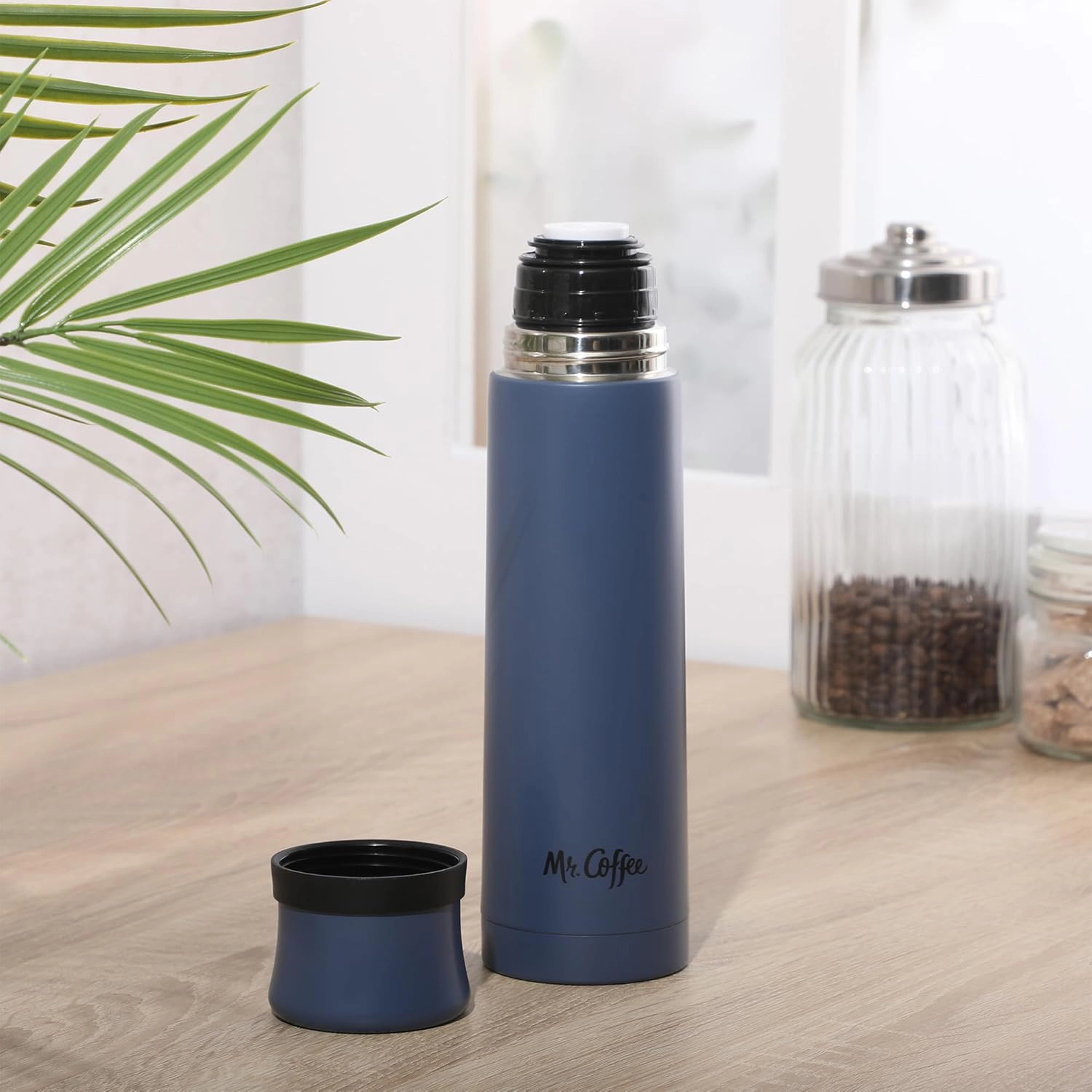 Mr. Coffee Silverleaf 23 oz Stainless Steel Double Wall Vacuum Insulated Travel Mug
