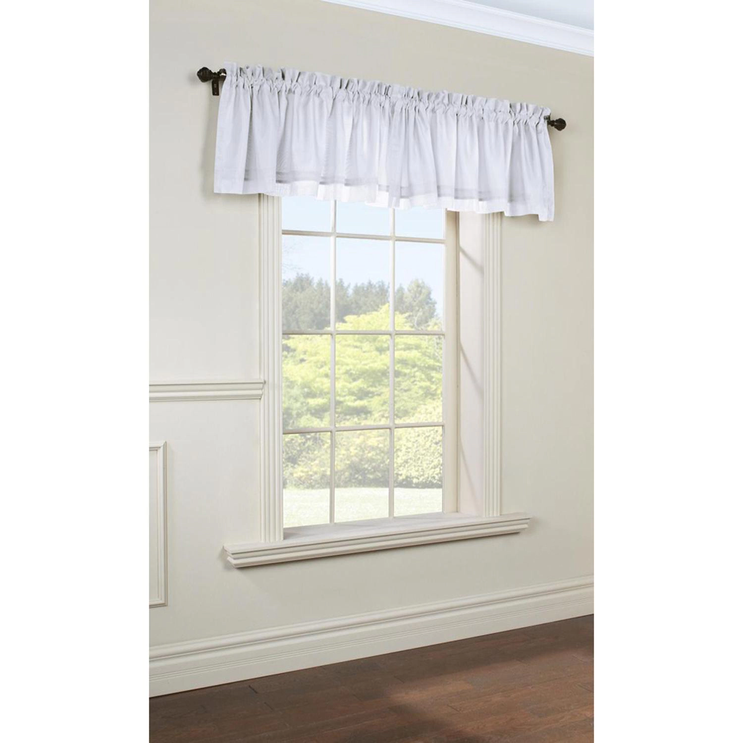 Thermavoile by Commonwealth Rhapsody Lined Rod Pocket Valance Flat Window Dressing - 54x15", White