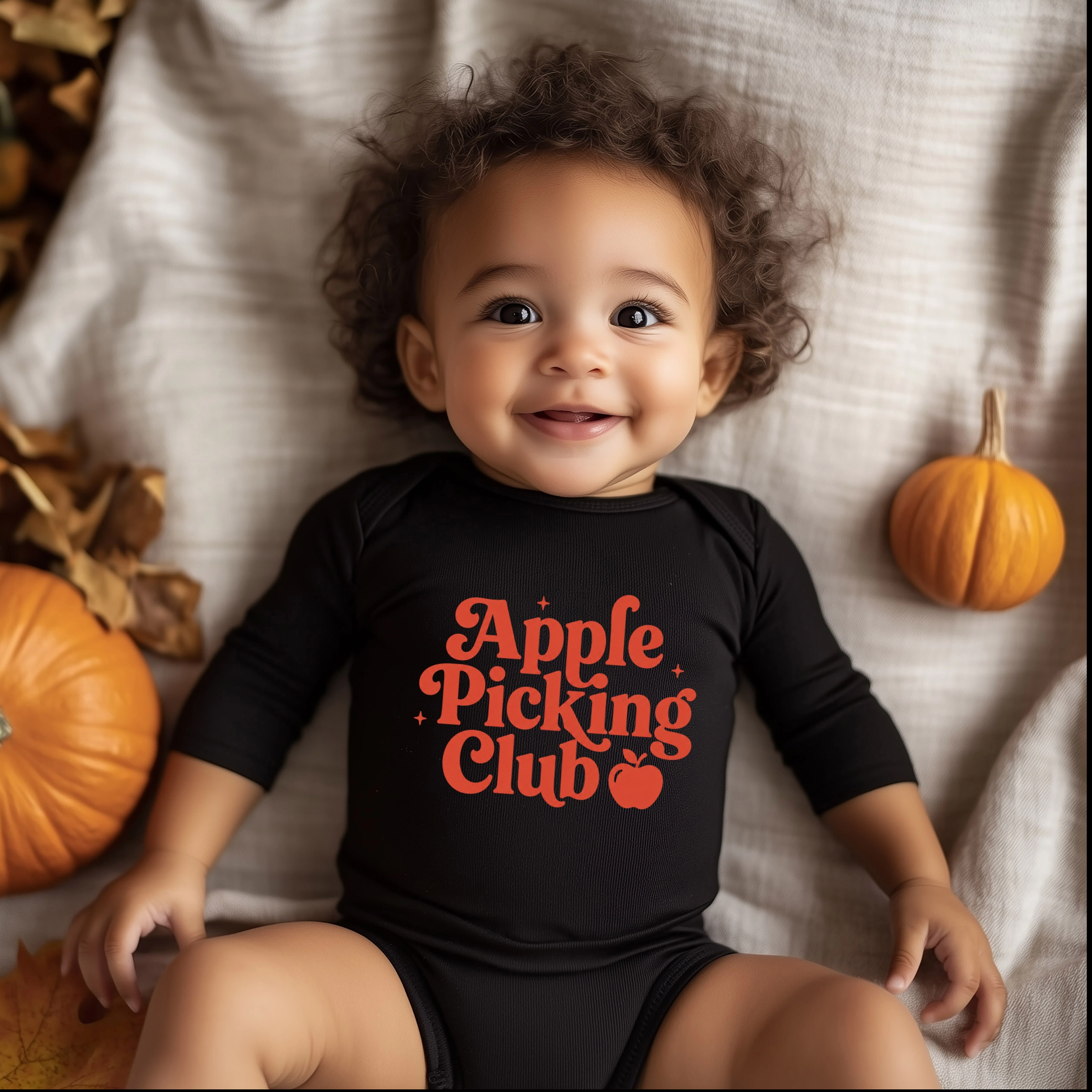 The Juniper Shop - Infant Long Sleeve Bodysuit Apple Picking Club Stars