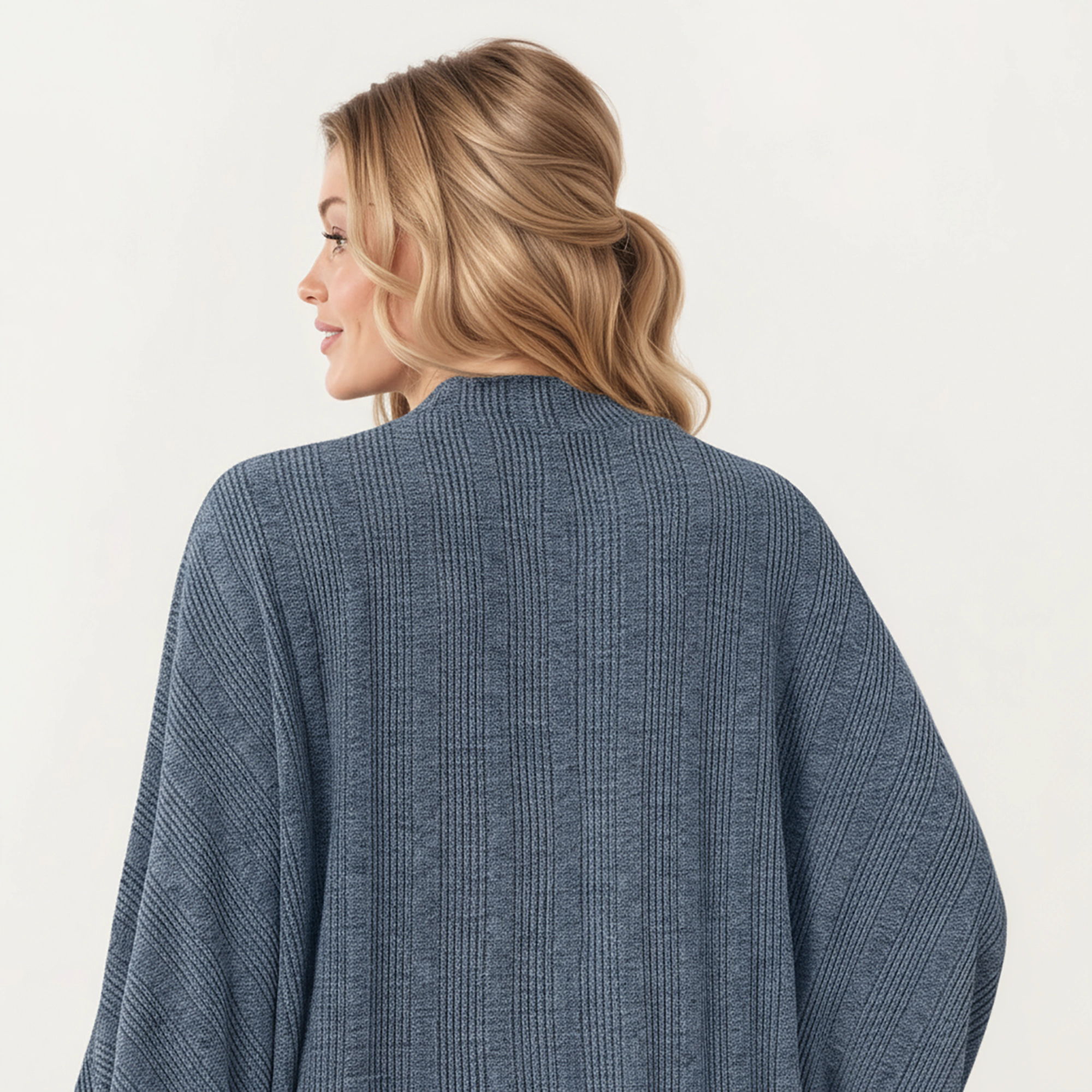 Anna-Kaci Women's Open Front Knit Cardigan with Dolman Sleeves and Relaxed Fit