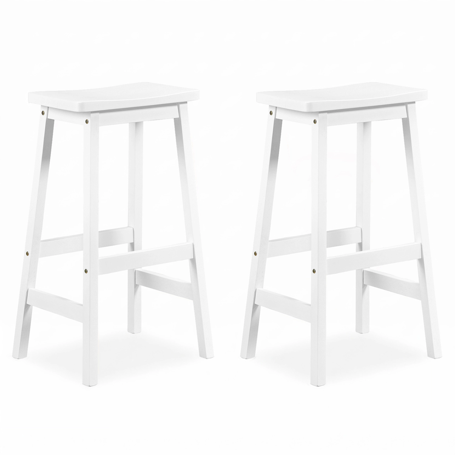 LJG 29" Set of 2 Saddle-Seat Counter Height Stools with Curved Seat and Footrests