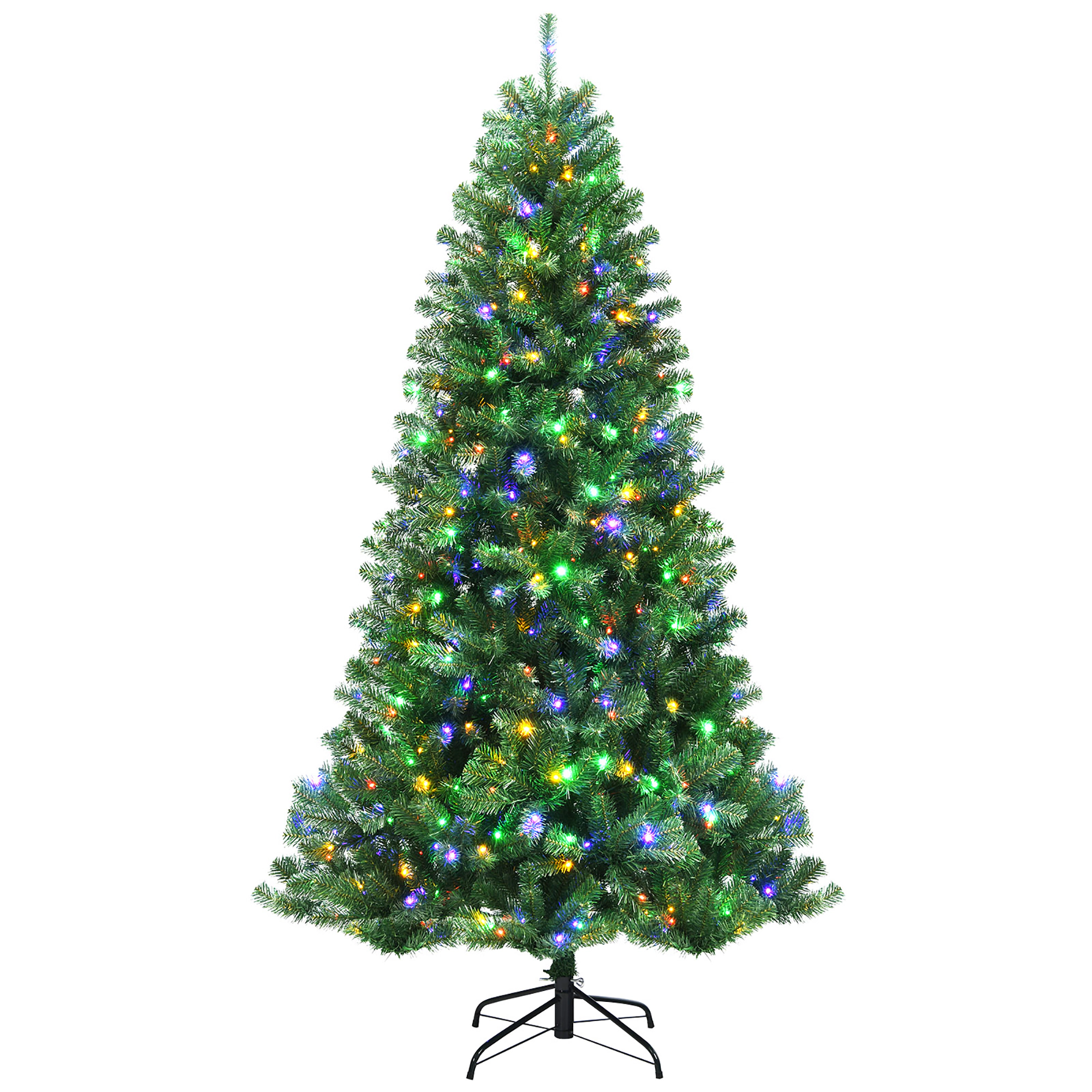 Costway 6/7/8ft Pre-lit Hinged Christmas Tree w/ Remote Control & 9 Lighting Modes