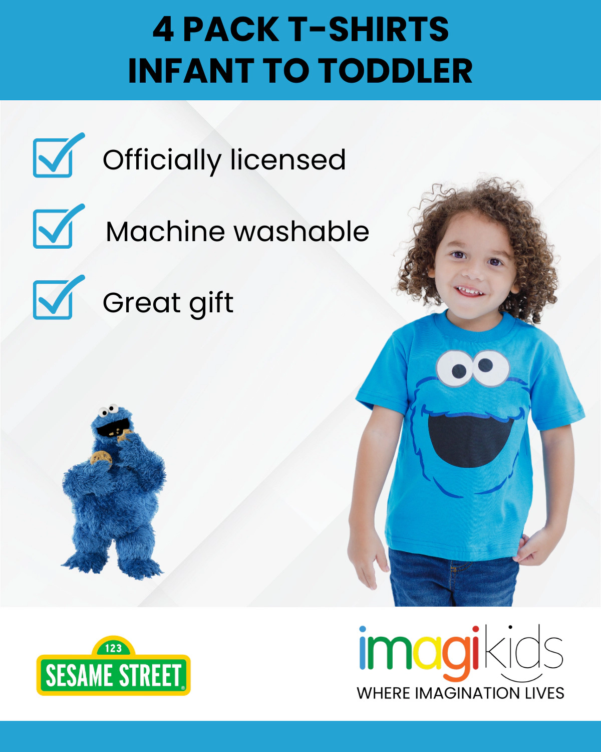 Sesame Street 4-Pack Short Sleeve T-Shirts