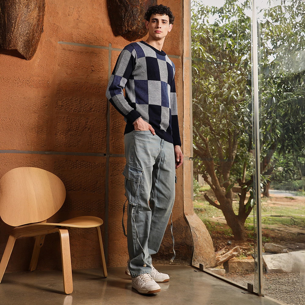 Cahoot Block Check Pullover Sweater