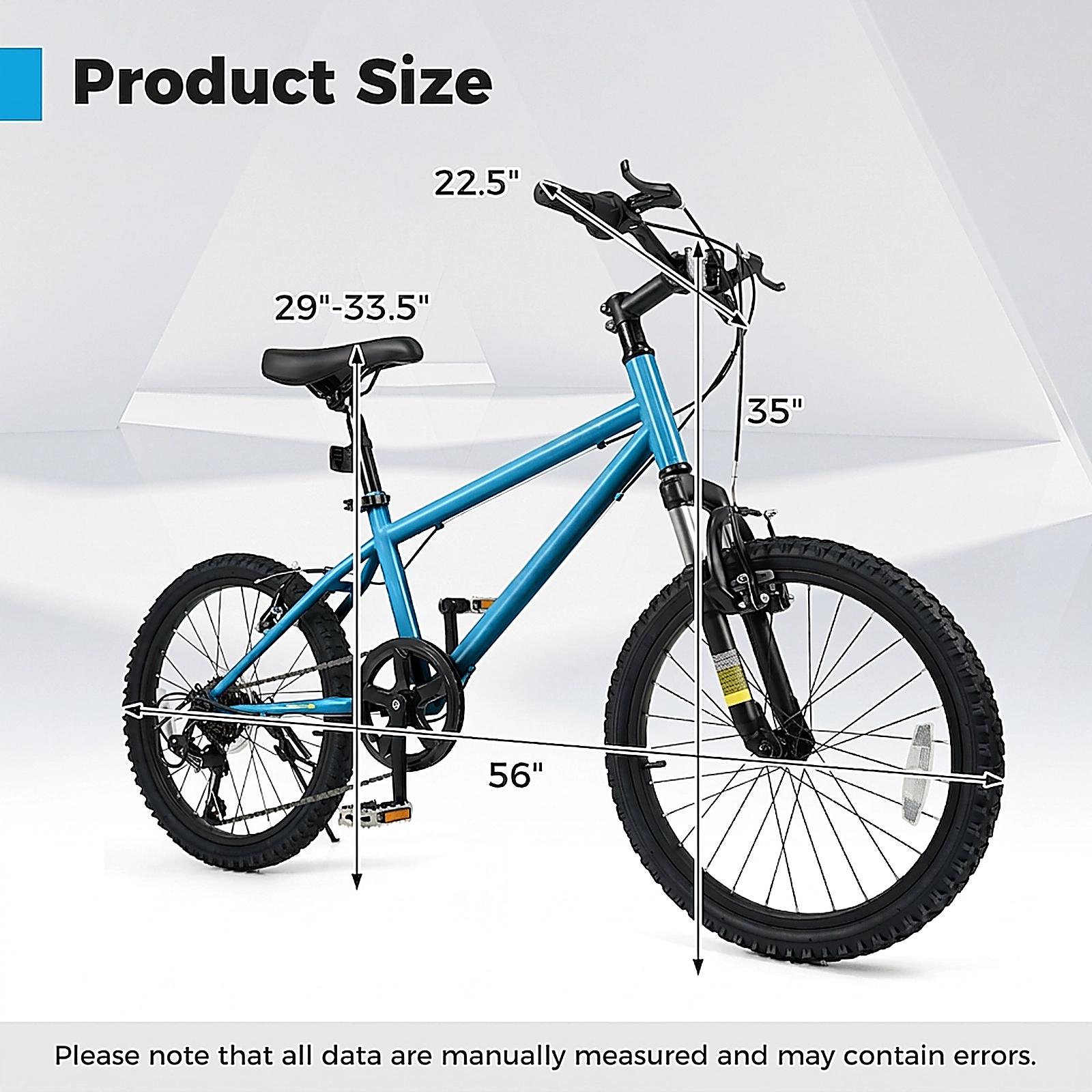 SUGIFT Kids 20-Inch Mountain Bike with 6-Speed Drivetrain and Suspension Fork 110-lb Capacity Ages 8+ Blue