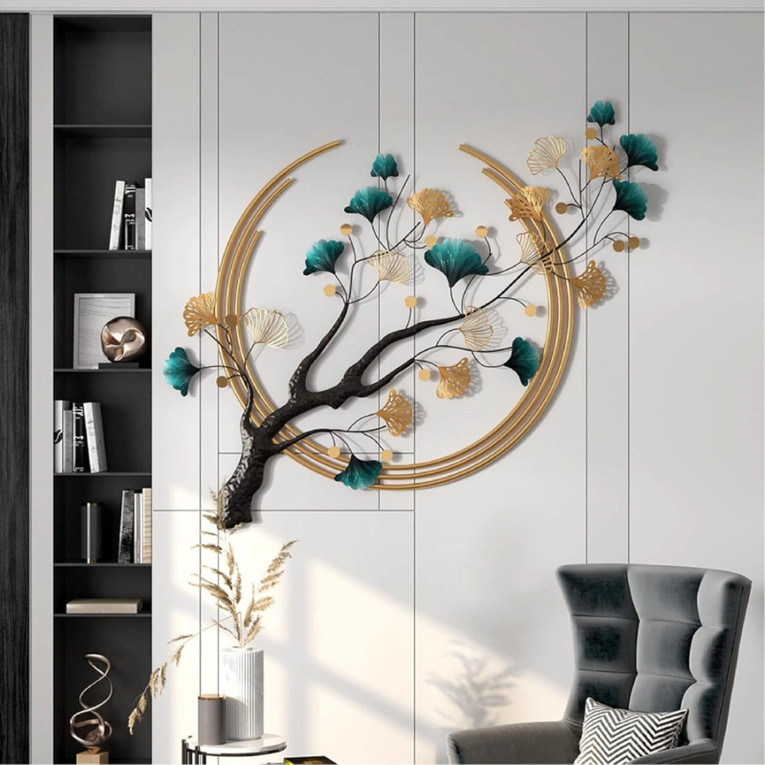 Living Hubss Ginkgo Leaf Metal Wall Art Decor