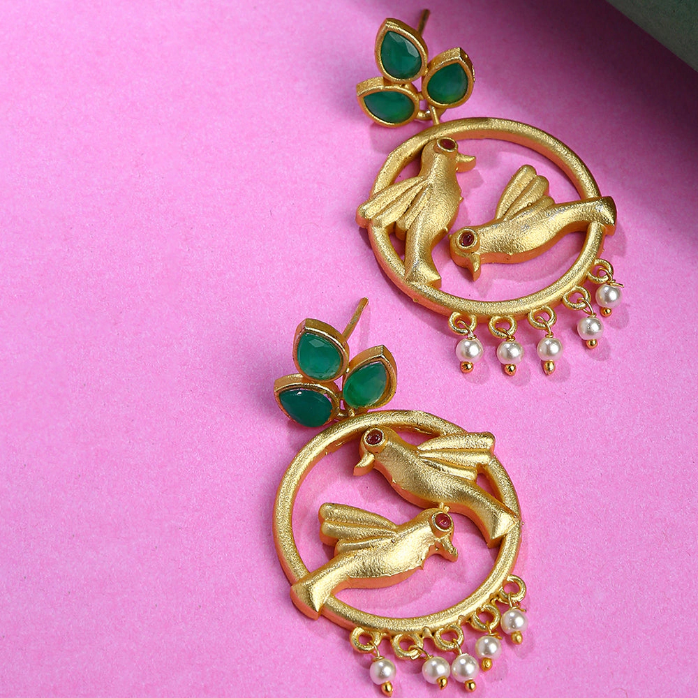 SOHI Women's Circular-Birds Drop Earrings