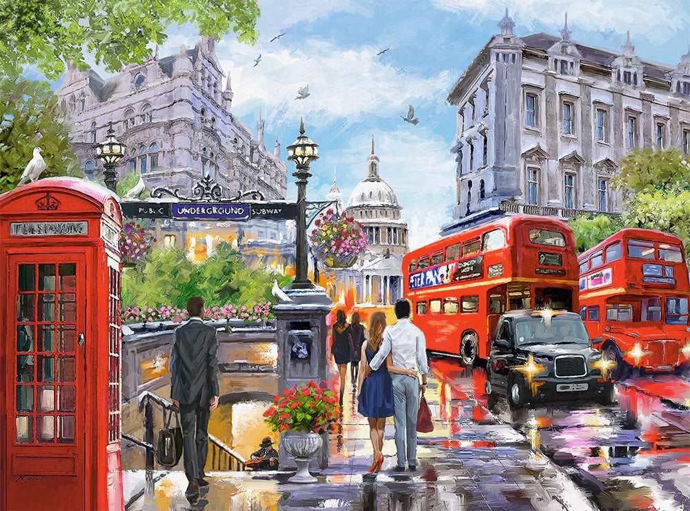 CASTORLAND 2000 Piece Jigsaw Puzzles, Spring in London, City center, Great Britain, Puzzle of England, C-200788-2