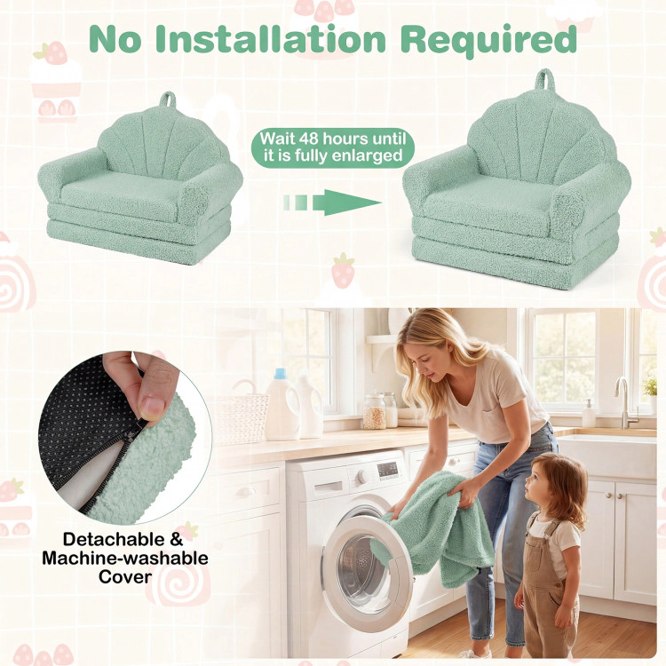 Hivvago Convertible Kids Sofa 2-In-1 Fold Out Toddler Couch Chair