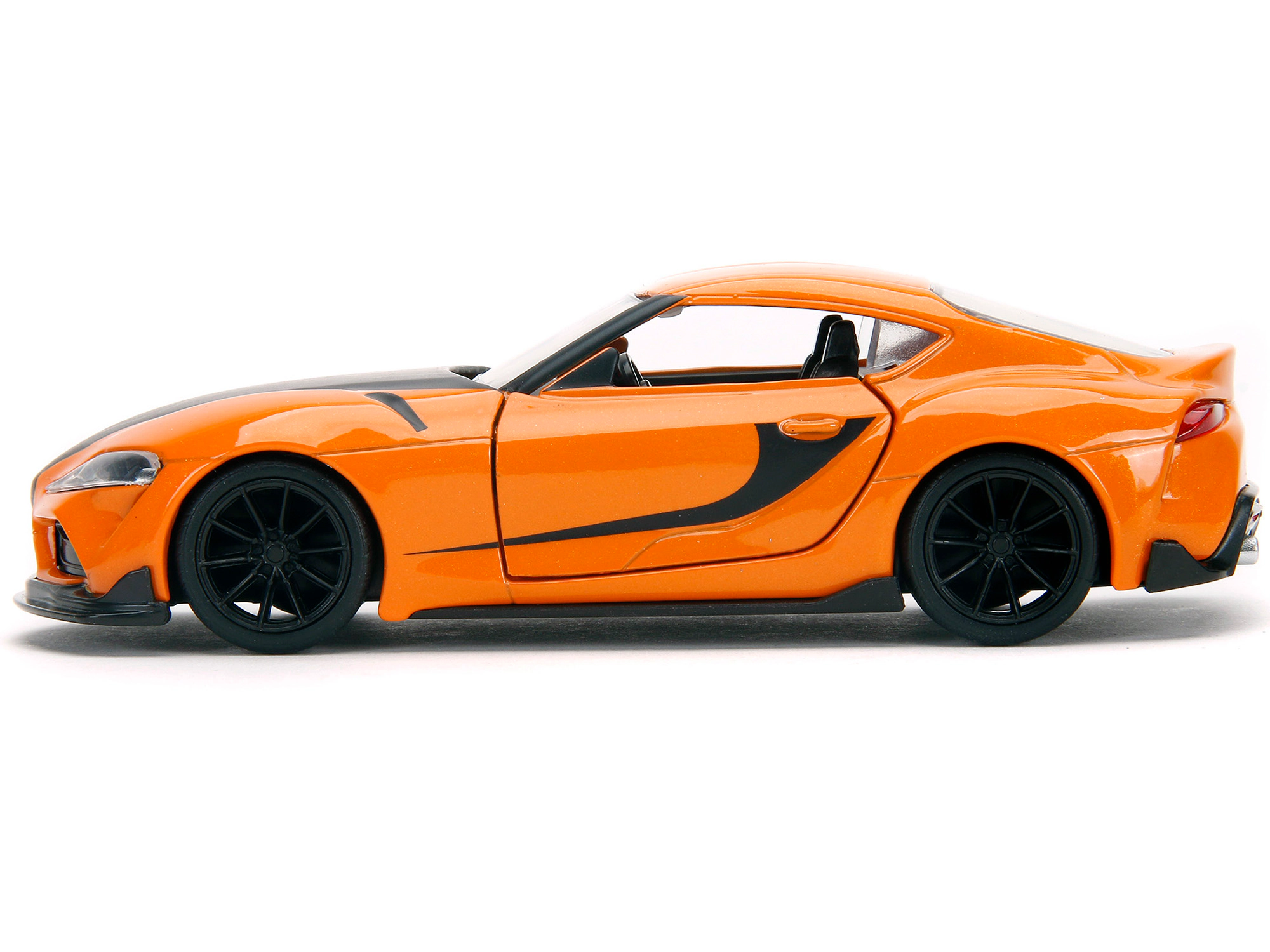 Jada Han's Mazda RX-7 Orange Metallic and Matt Black and Toyota GR Supra Orange Metallic with Black Hood Set