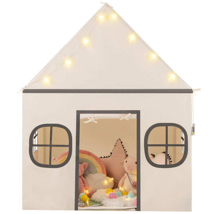 Hivvago Kids Play Tent Large Playhouse with Door Curtain and Windows Star Lights