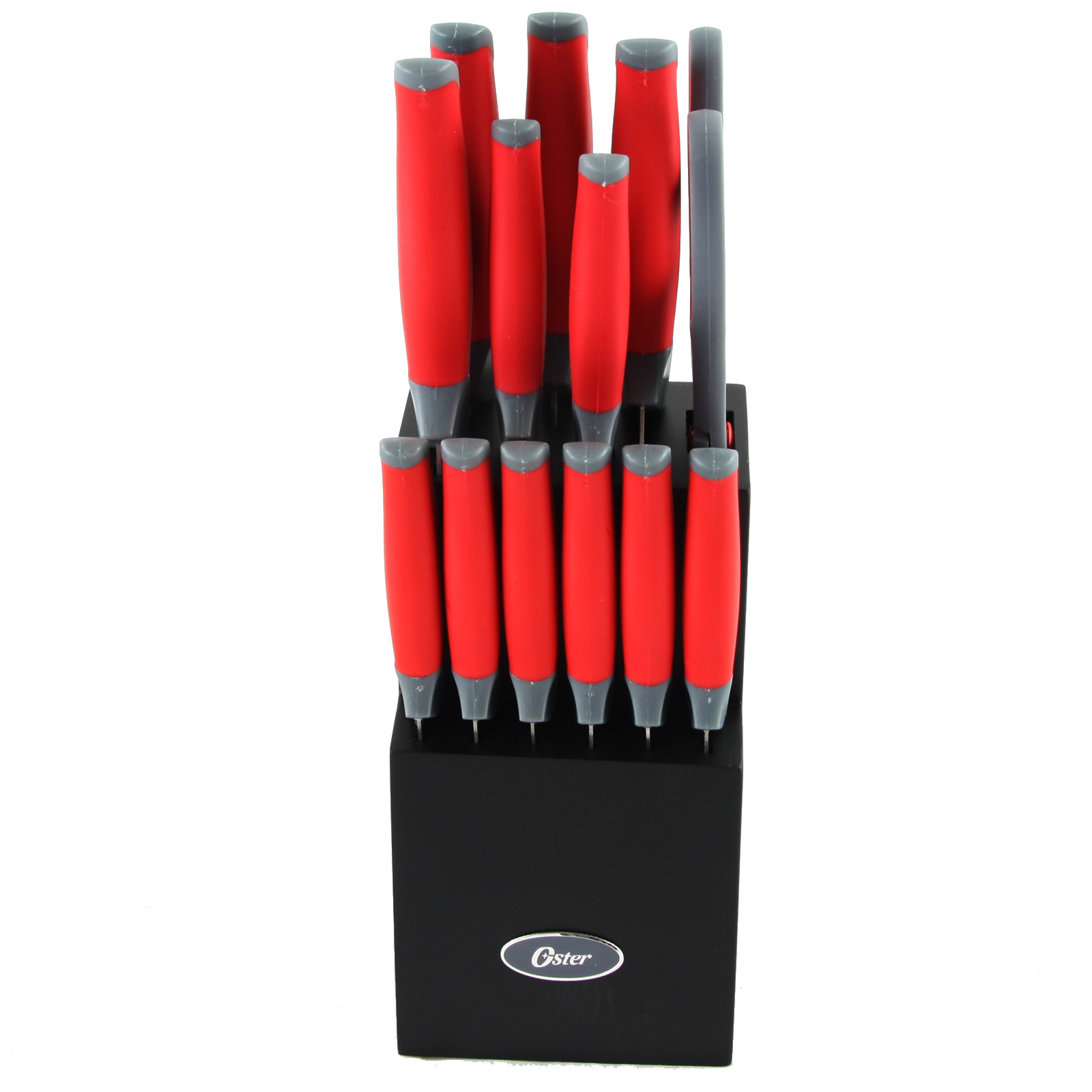 Oster Lindbergh 14 Piece Stainless Steel Blade Cutlery Set Red