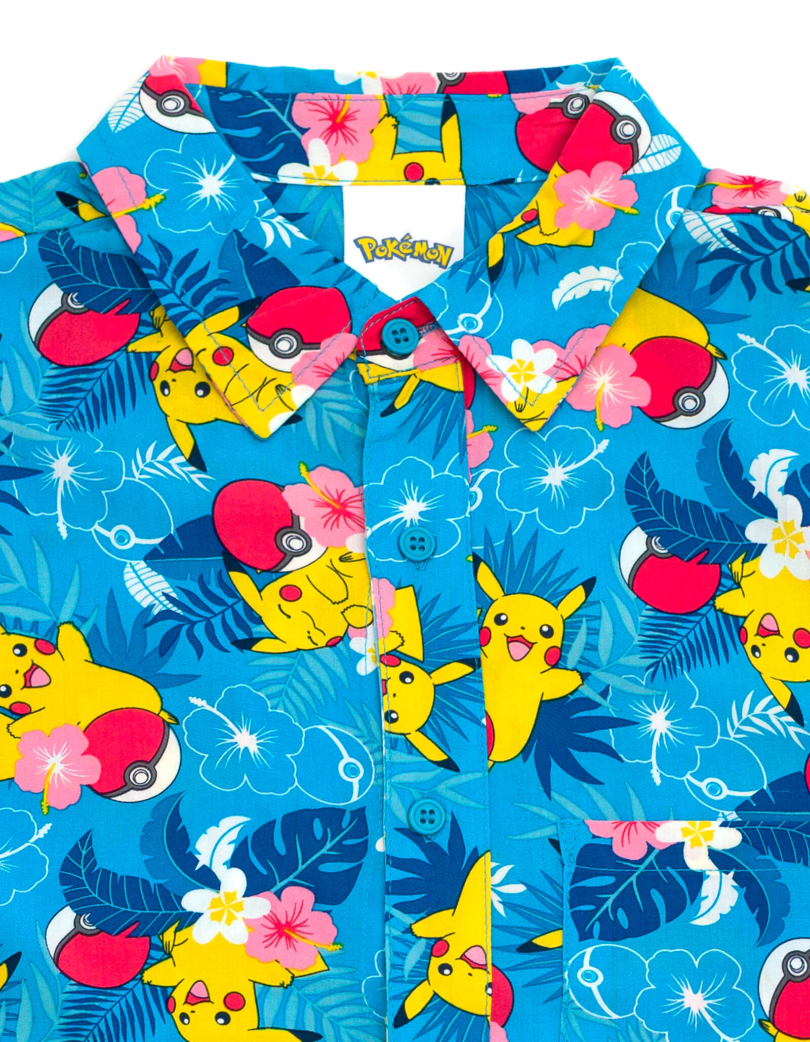 Pokemon Pikachu Matching Family Hawaiian Short Sleeve Button Down Shirt