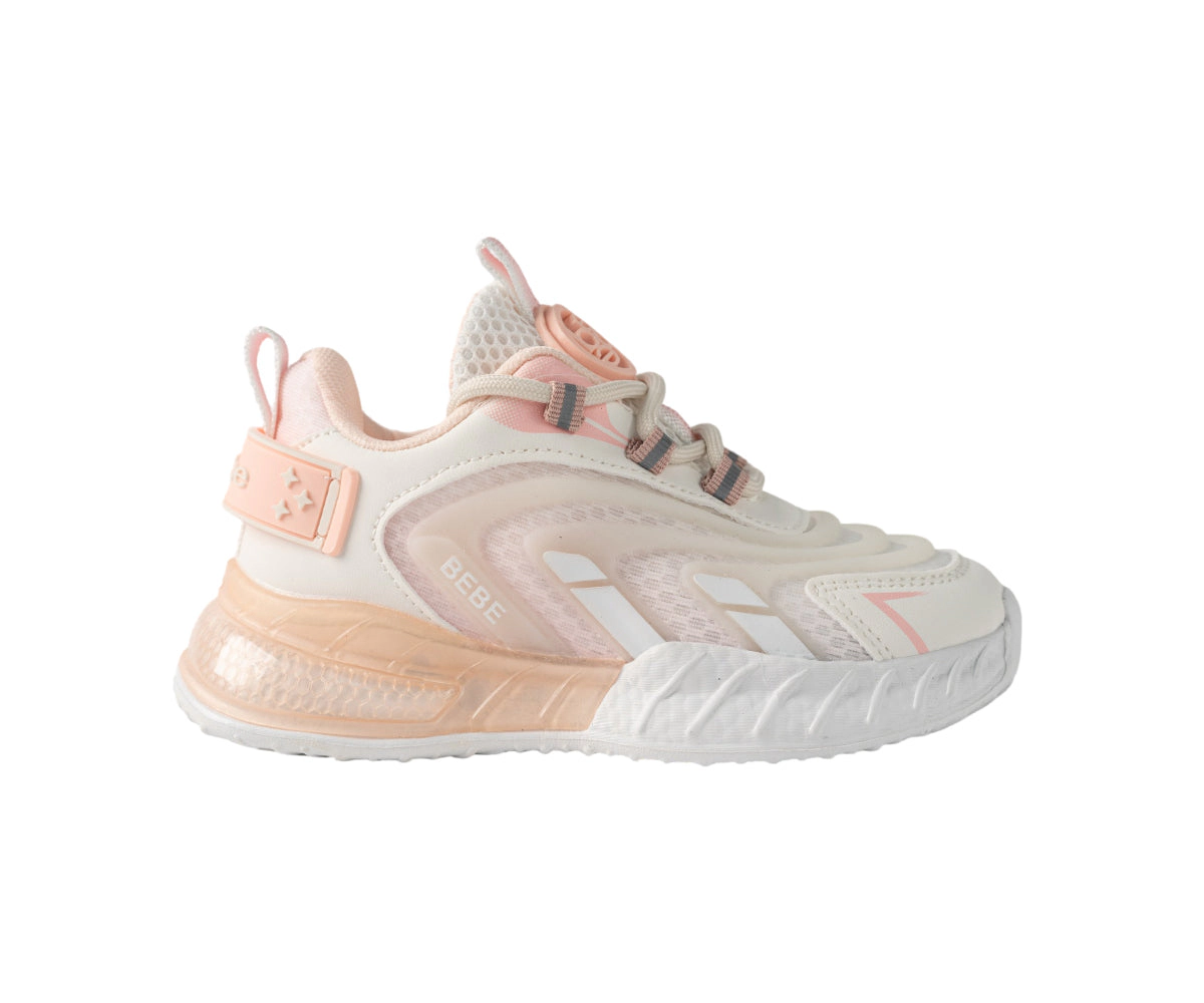 Bebe Girl's Jogger Sneaker with Rubber Medallion