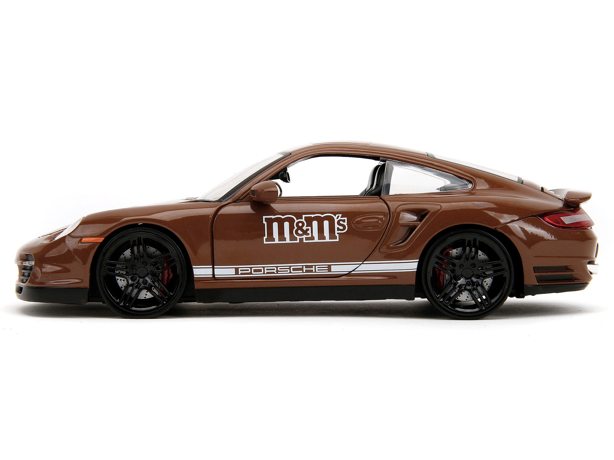 Jada Collectible Porsche 911 Turbo Brown And M&M Diecast Figure "M&M'S" "Hollywood Rides" Series 1/24 Model
