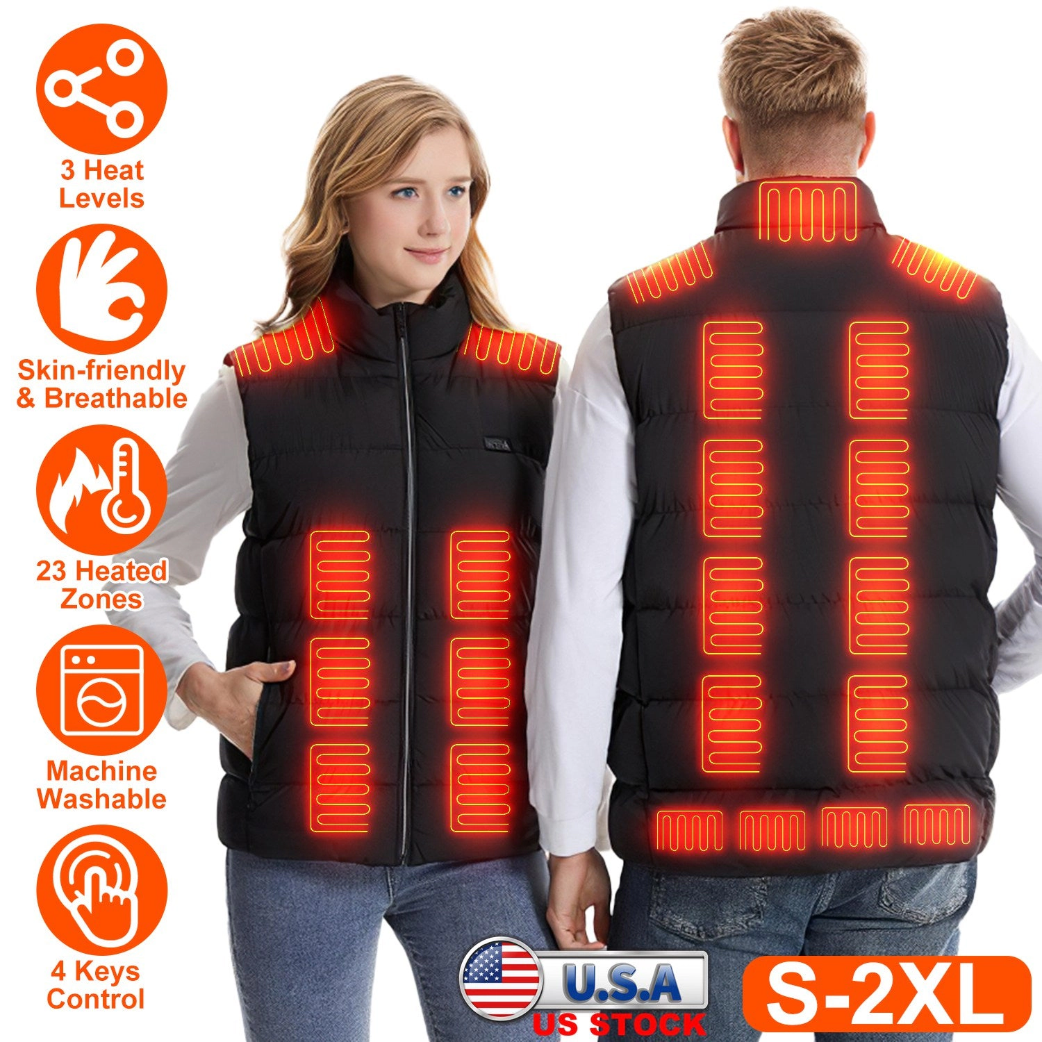 GBruno 23-Zone USB Heated Vest