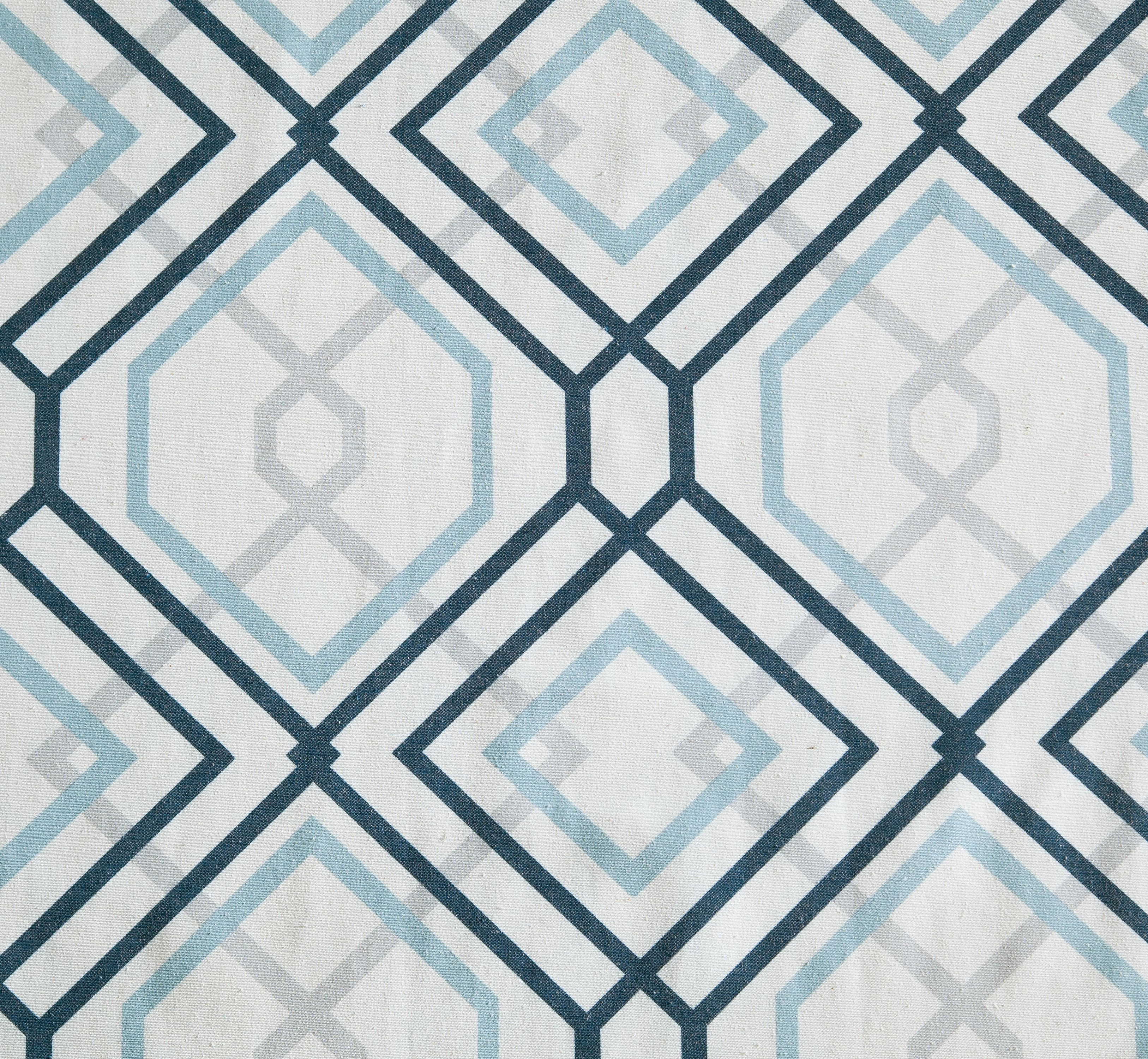 Kate Aurora Coordinating 4 Piece Geometric & Solid Grommet Top Window Curtain Set