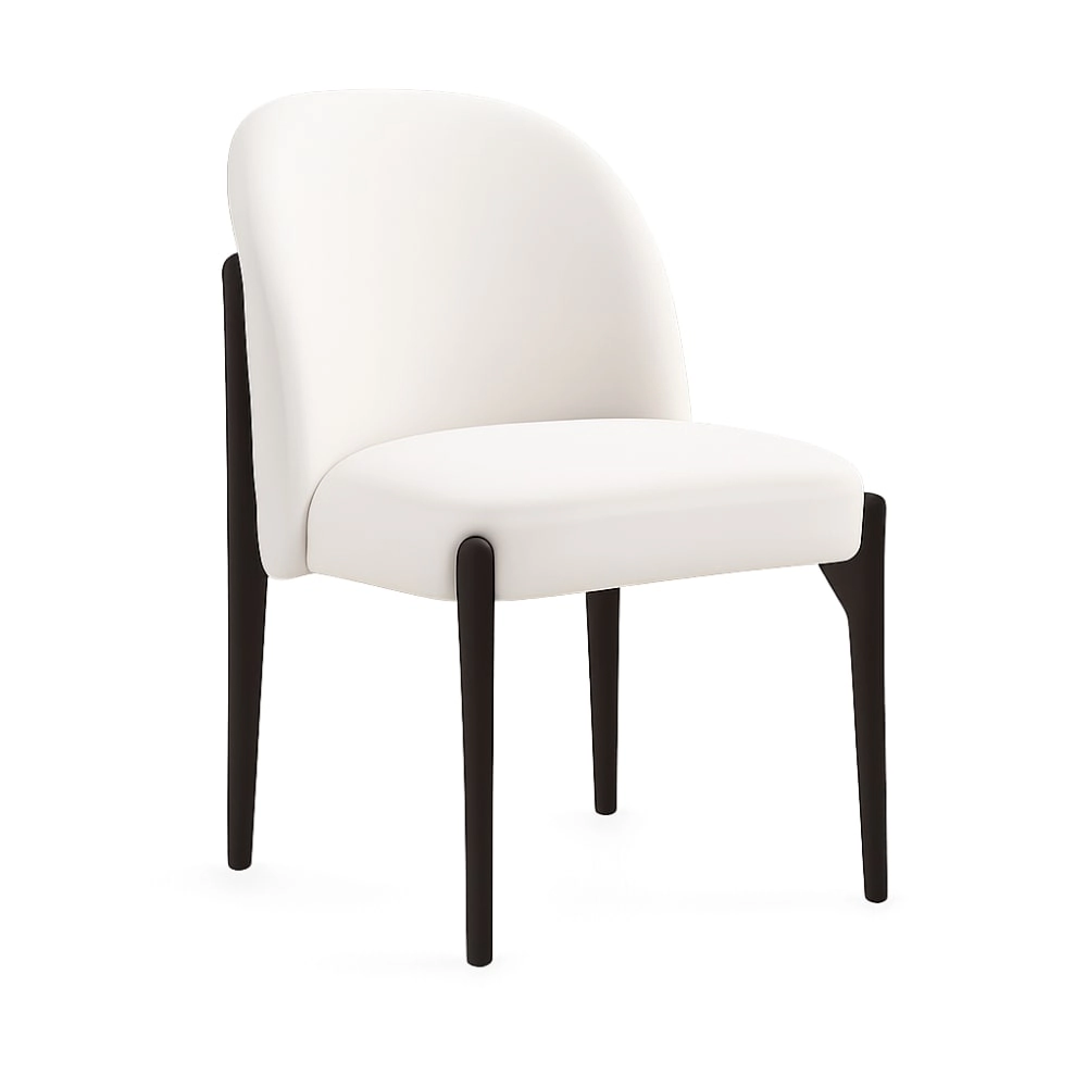 GOODSILO Soft Upholstered Dining Chair Solid Rubber Wood Frame