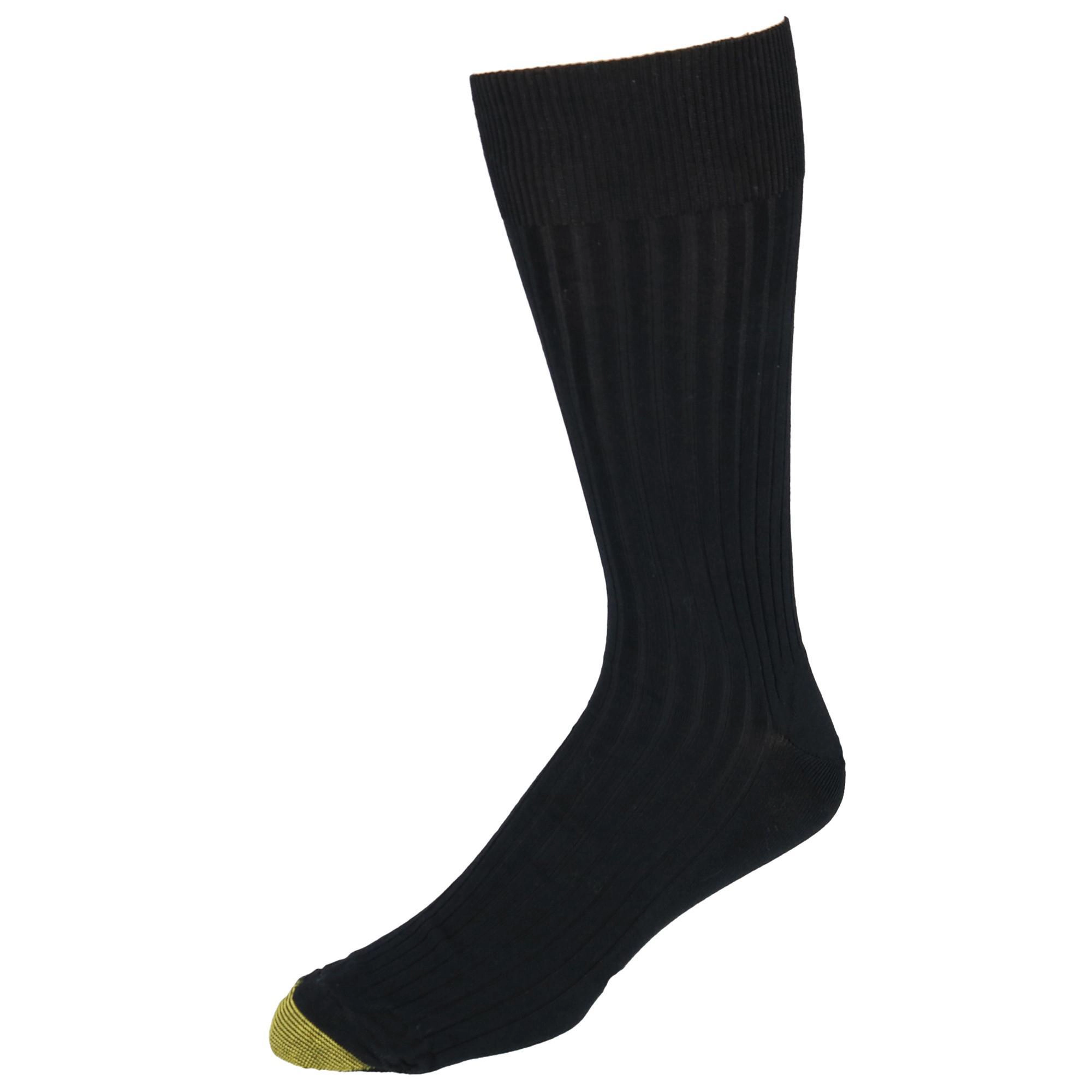 Gold Toe Mens Extended Size Ribbed Moisture Control Dress Socks (Pack of 3)