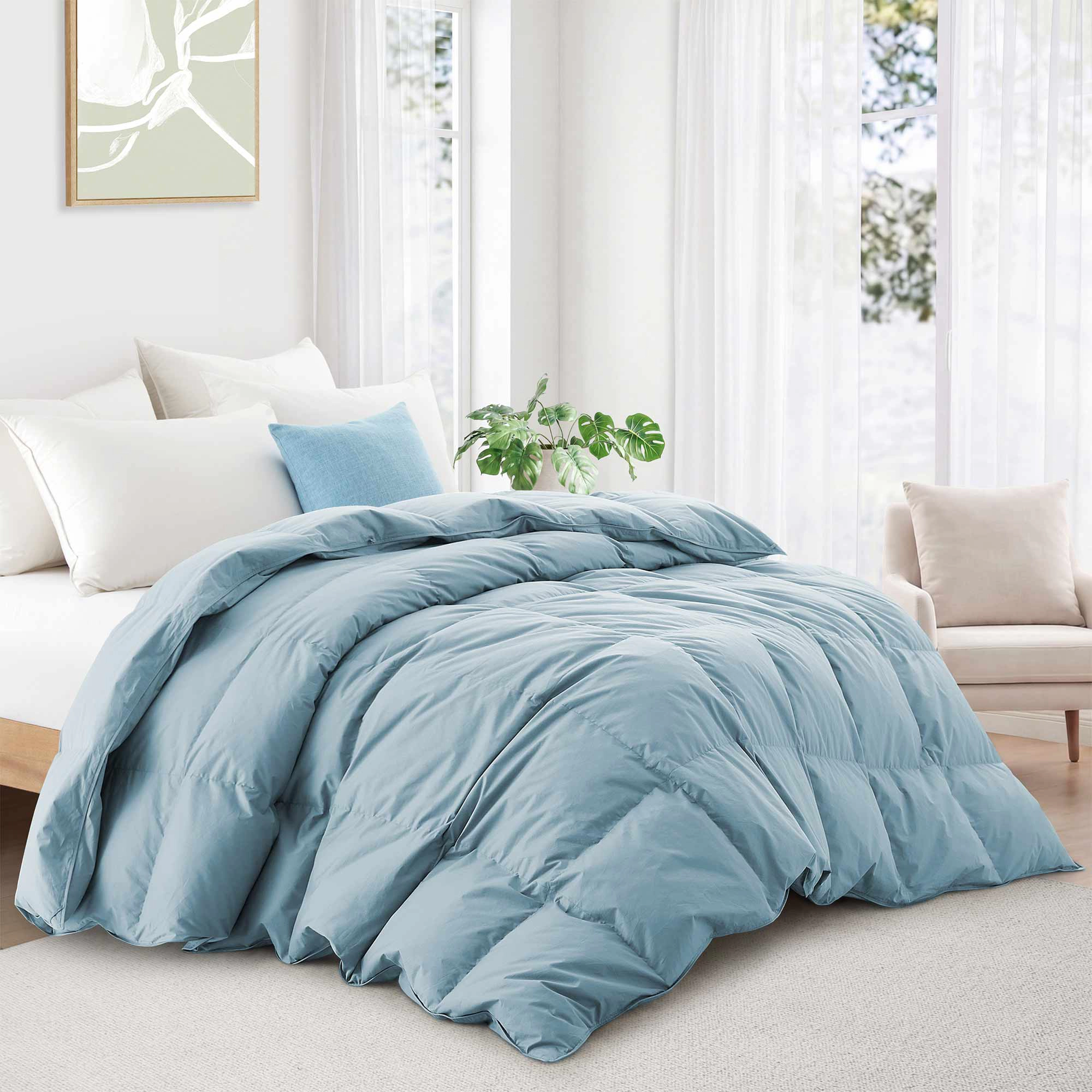 PEACENEST All Season Goose Feather and Down Comforter Cotton Duvet Insert