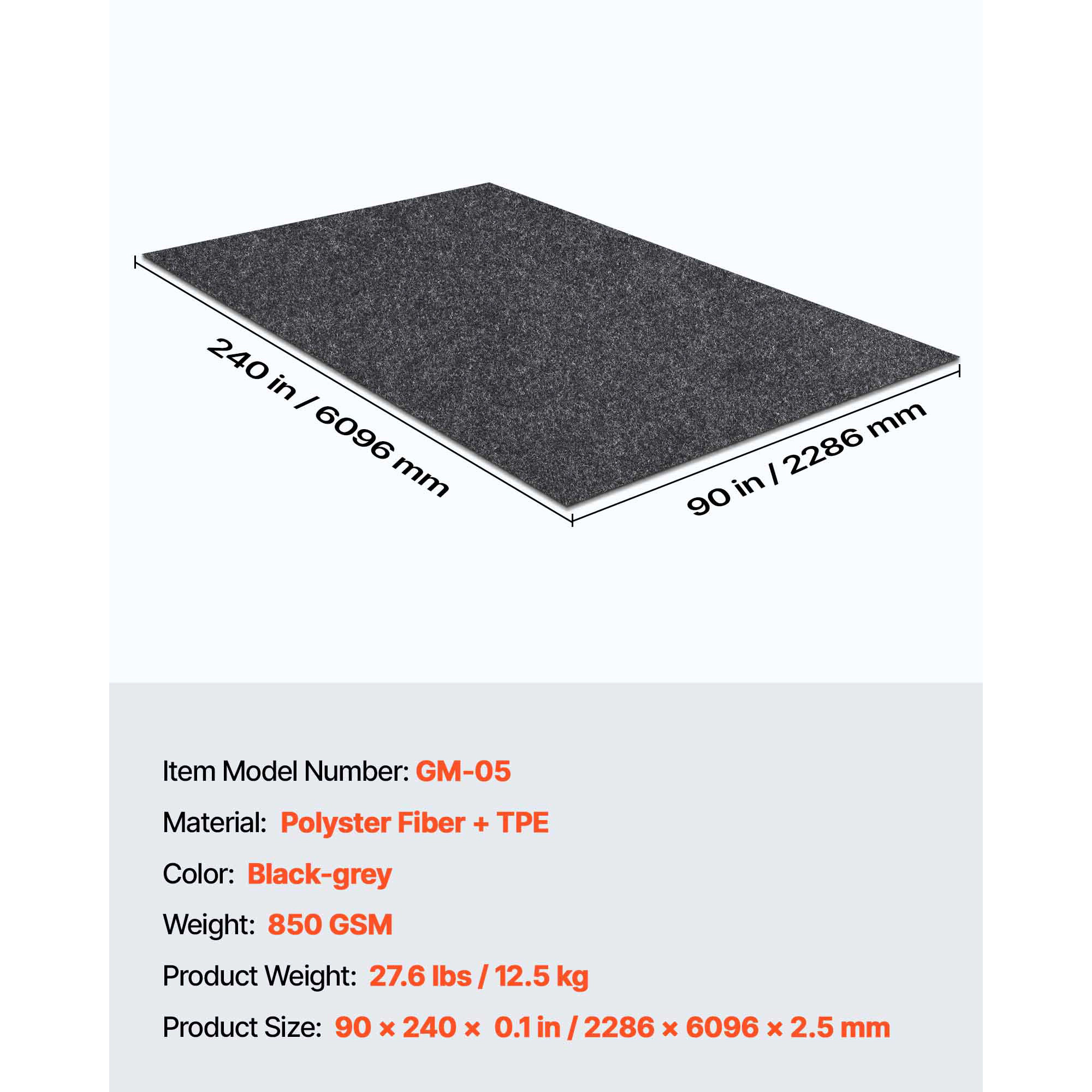 HONGGE Heavy Duty Garage Floor Mat Waterproof from Mud, Oil, and Water Containment